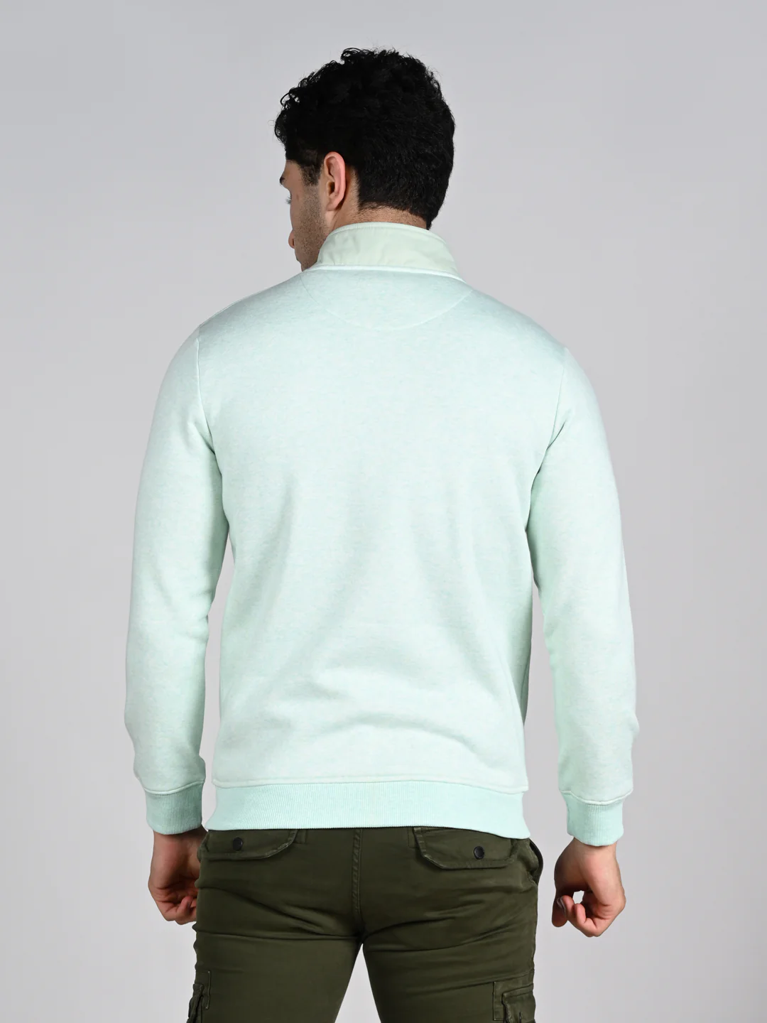 Killer Men High Neck Light Green Sweat Shirts - Image 7