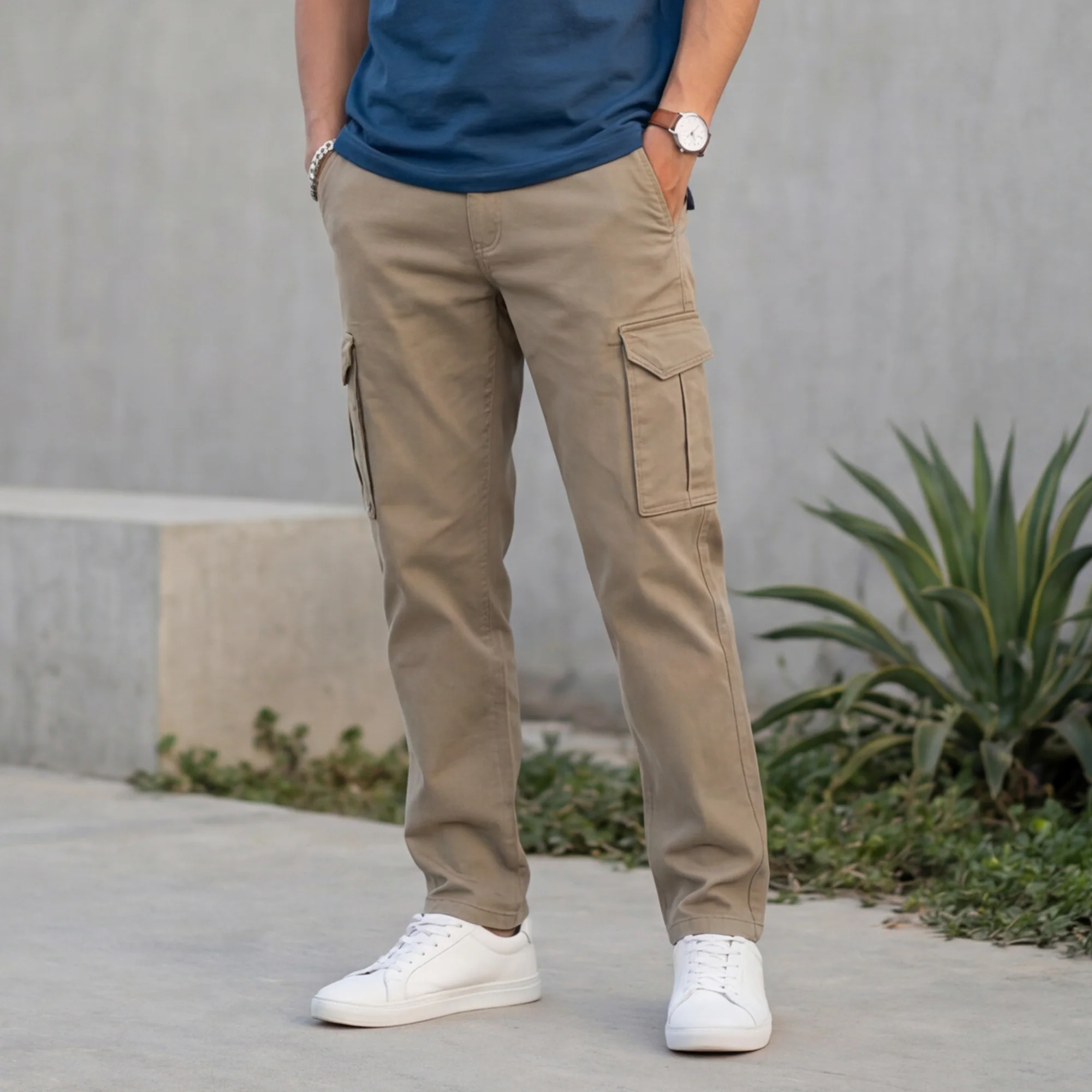 Killer Men Khaki Solid Cargo - Image 2