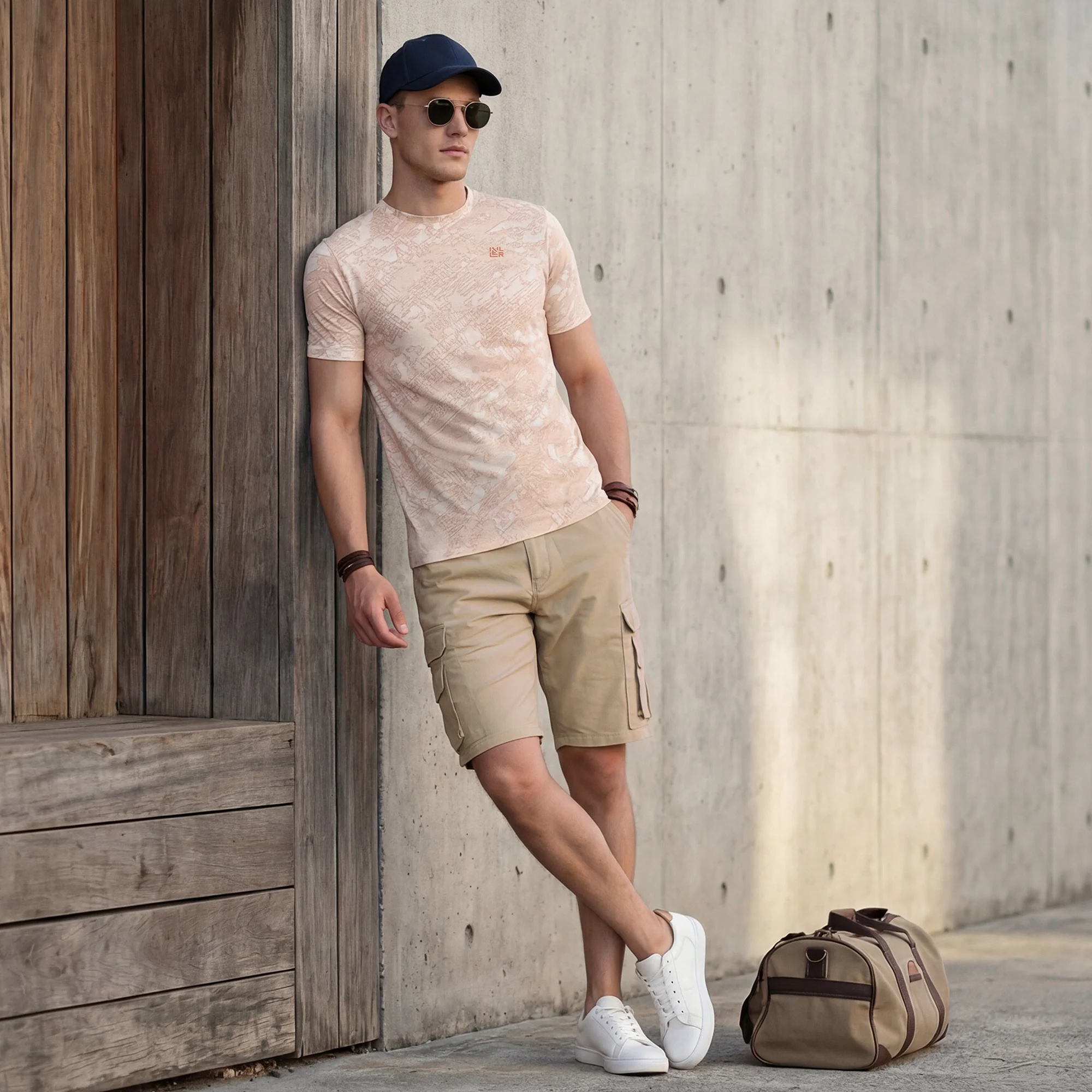 Killer Men Khaki Solid Shorts