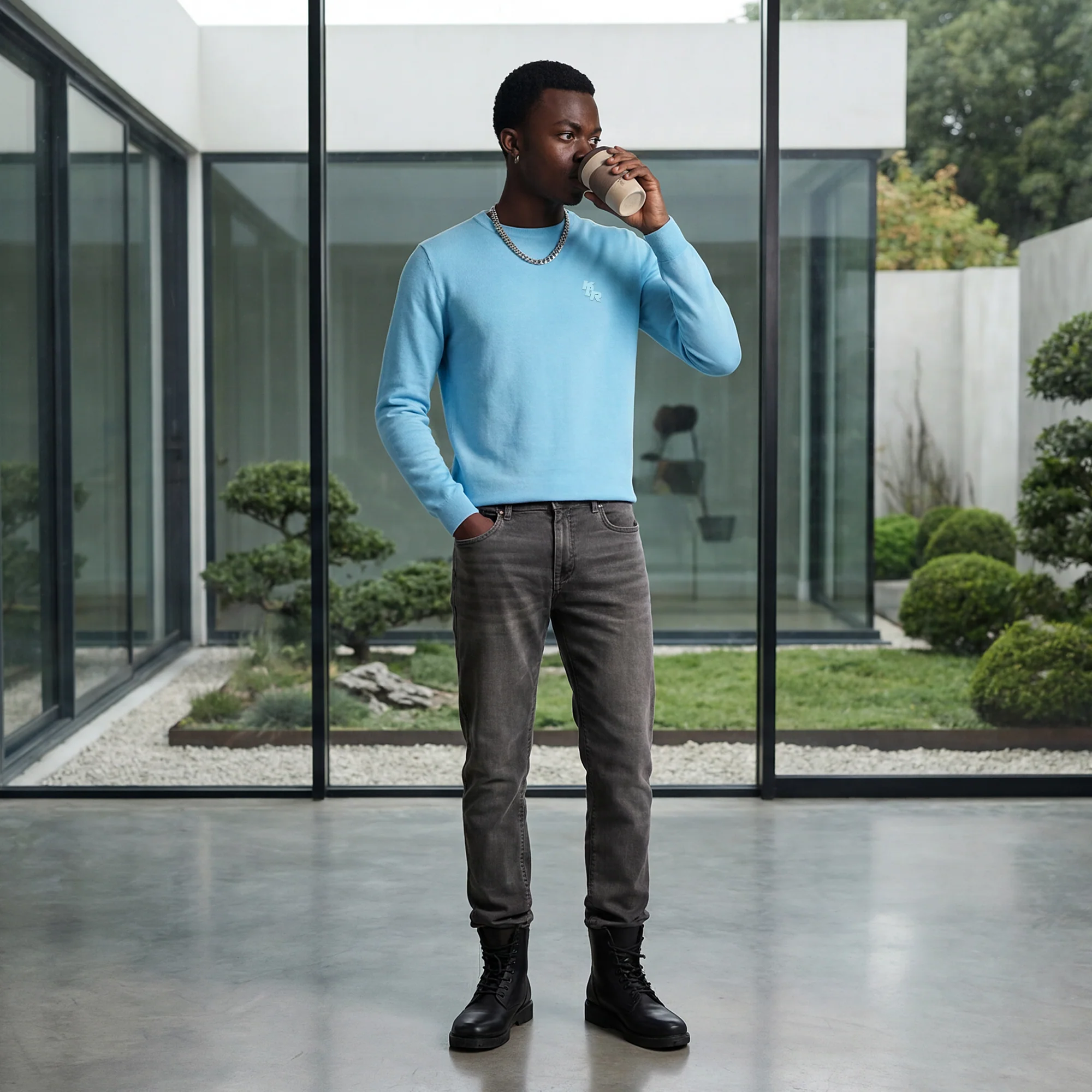 Killer Men Light Blue Flat Knits