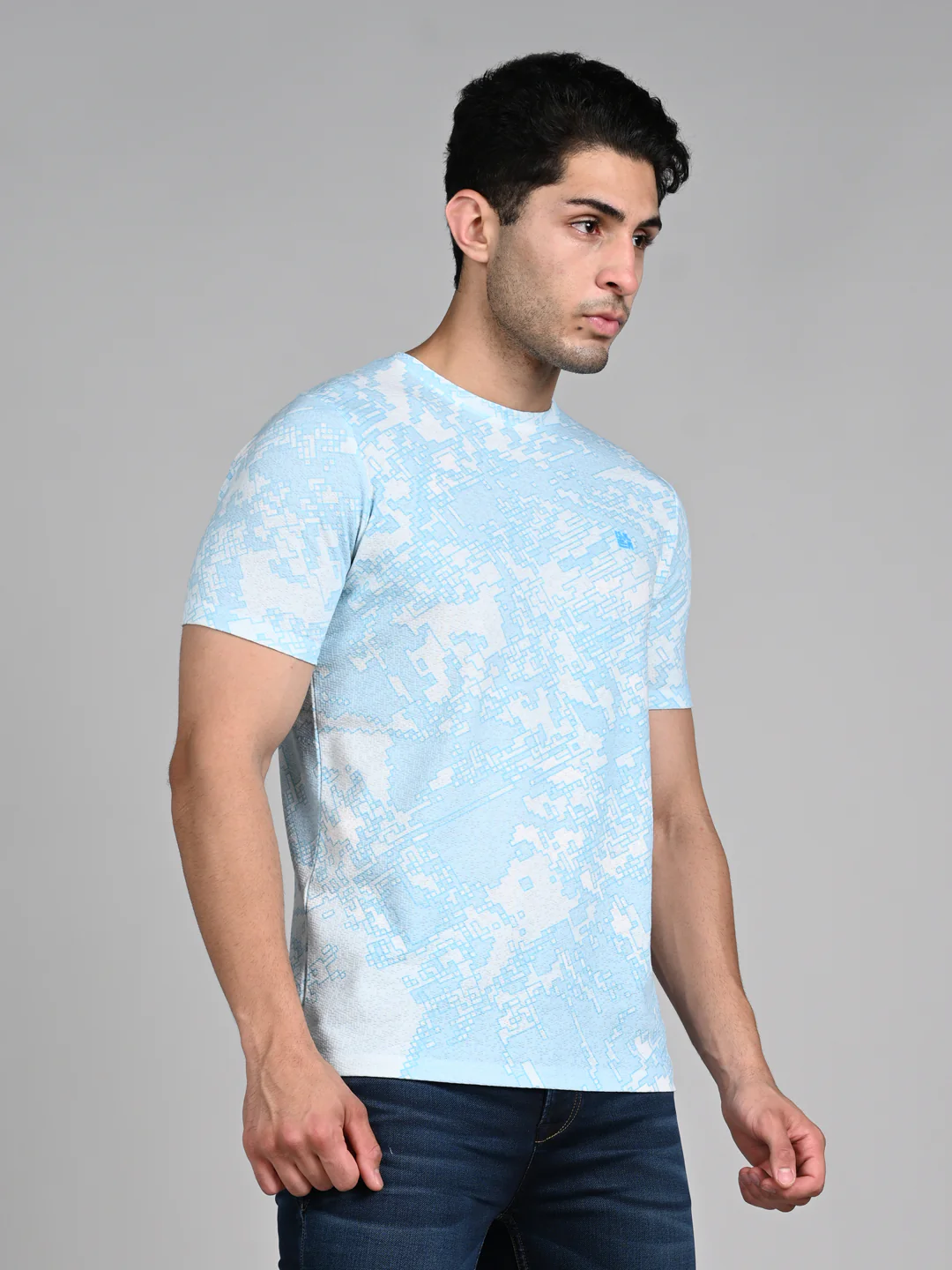 Killer Men Light Blue Printed Round Neck T-Shirts - Image 6