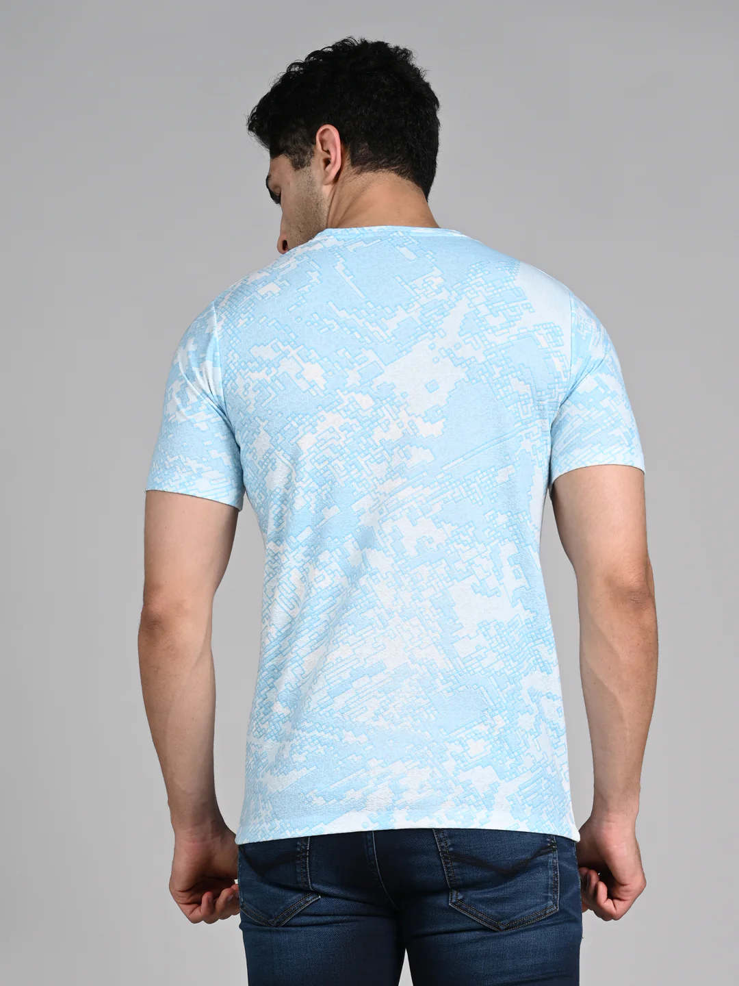 Killer Men Light Blue Printed Round Neck T-Shirts - Image 7