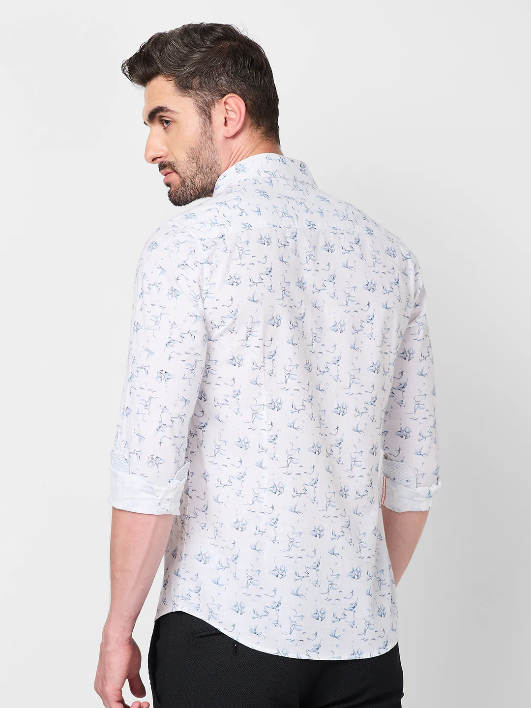 Full sleeves Slim Fit Sky All-Over Mini Motif Print Shirt - Image 5