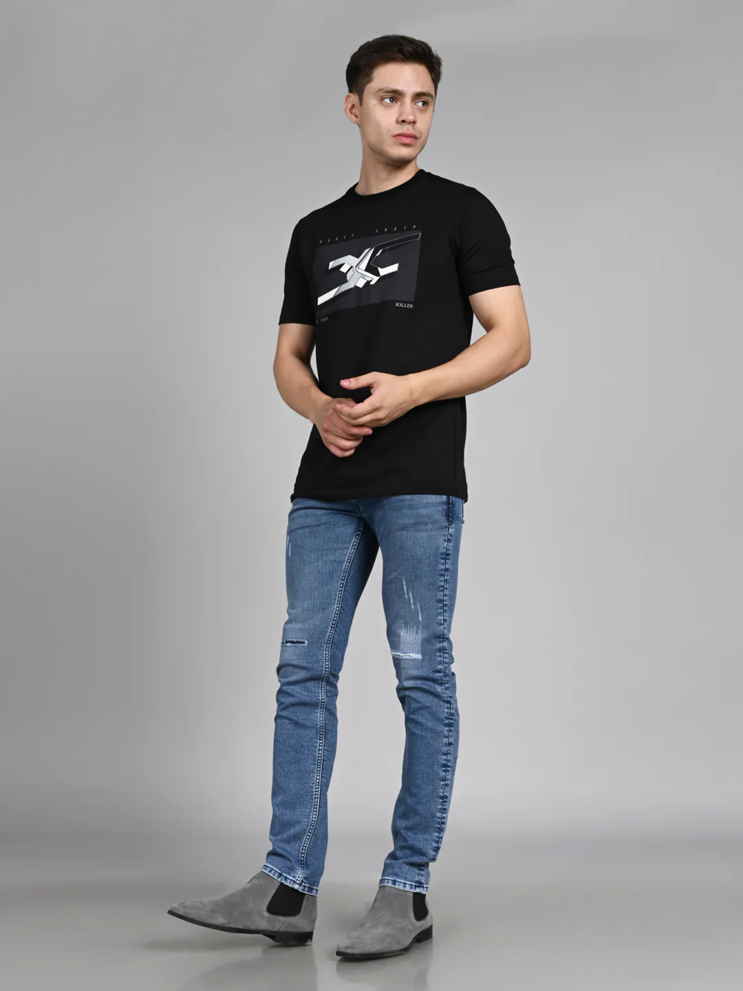 Killer Men Light Blue Solid Slim Fit Jeans - Image 3