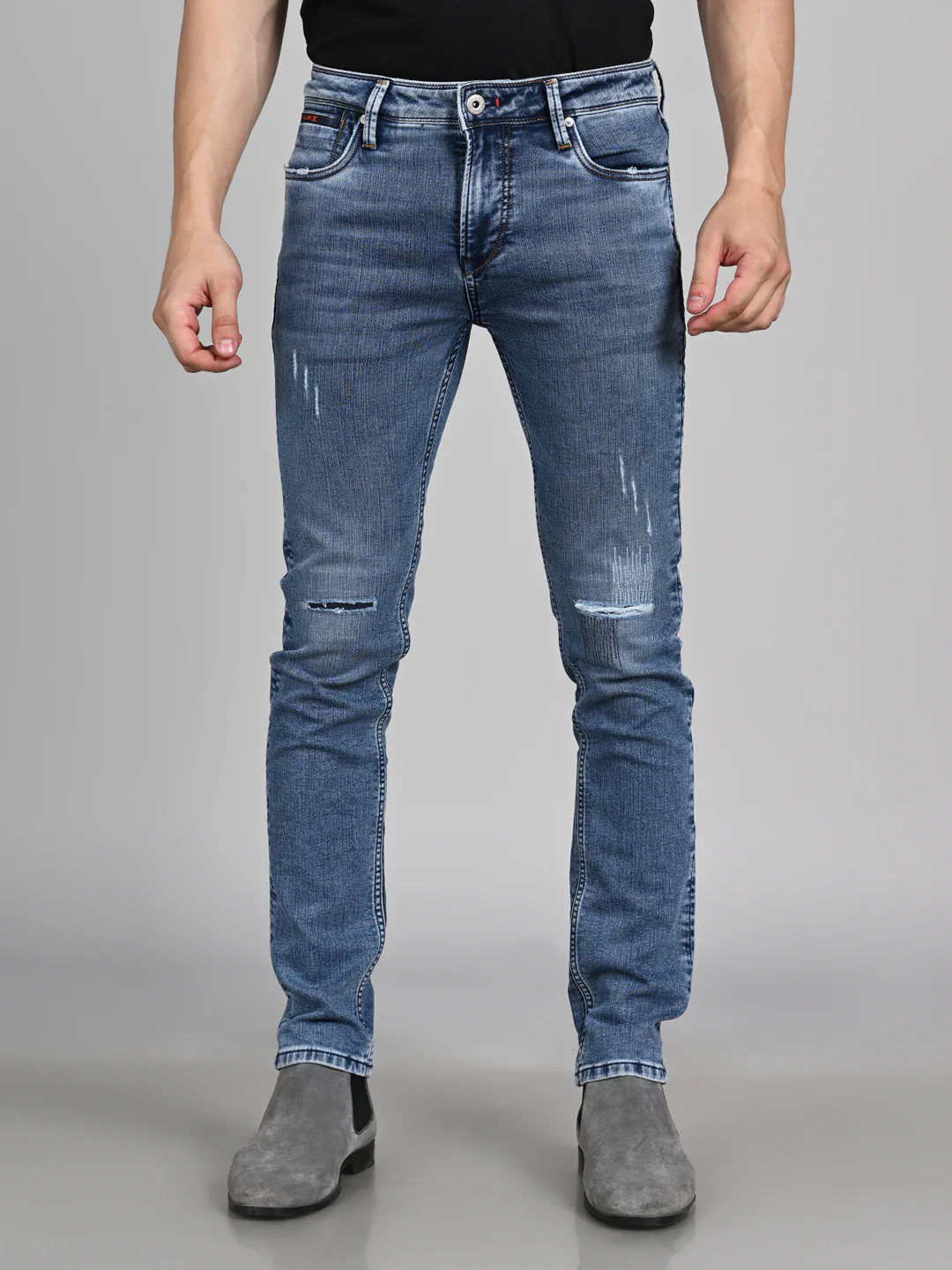 Killer Men Light Blue Solid Slim Fit Jeans - Image 4