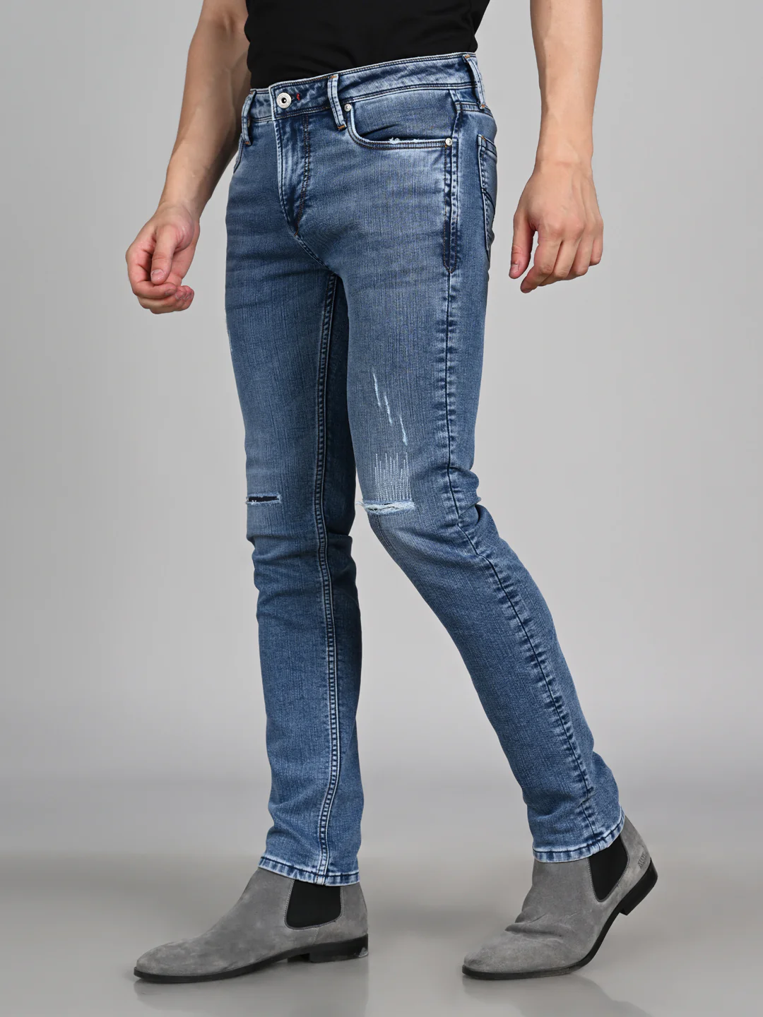 Killer Men Light Blue Solid Slim Fit Jeans - Image 6