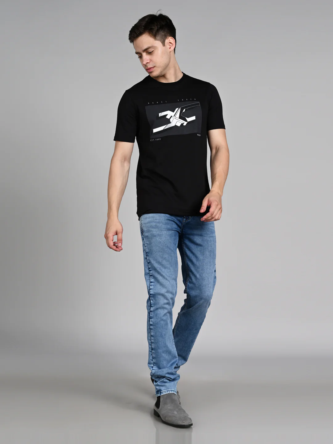 Killer Men Light Blue Solid Slim Fit Jeans - Image 3