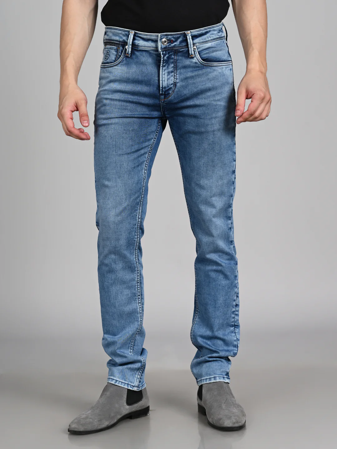 Killer Men Light Blue Solid Slim Fit Jeans - Image 4