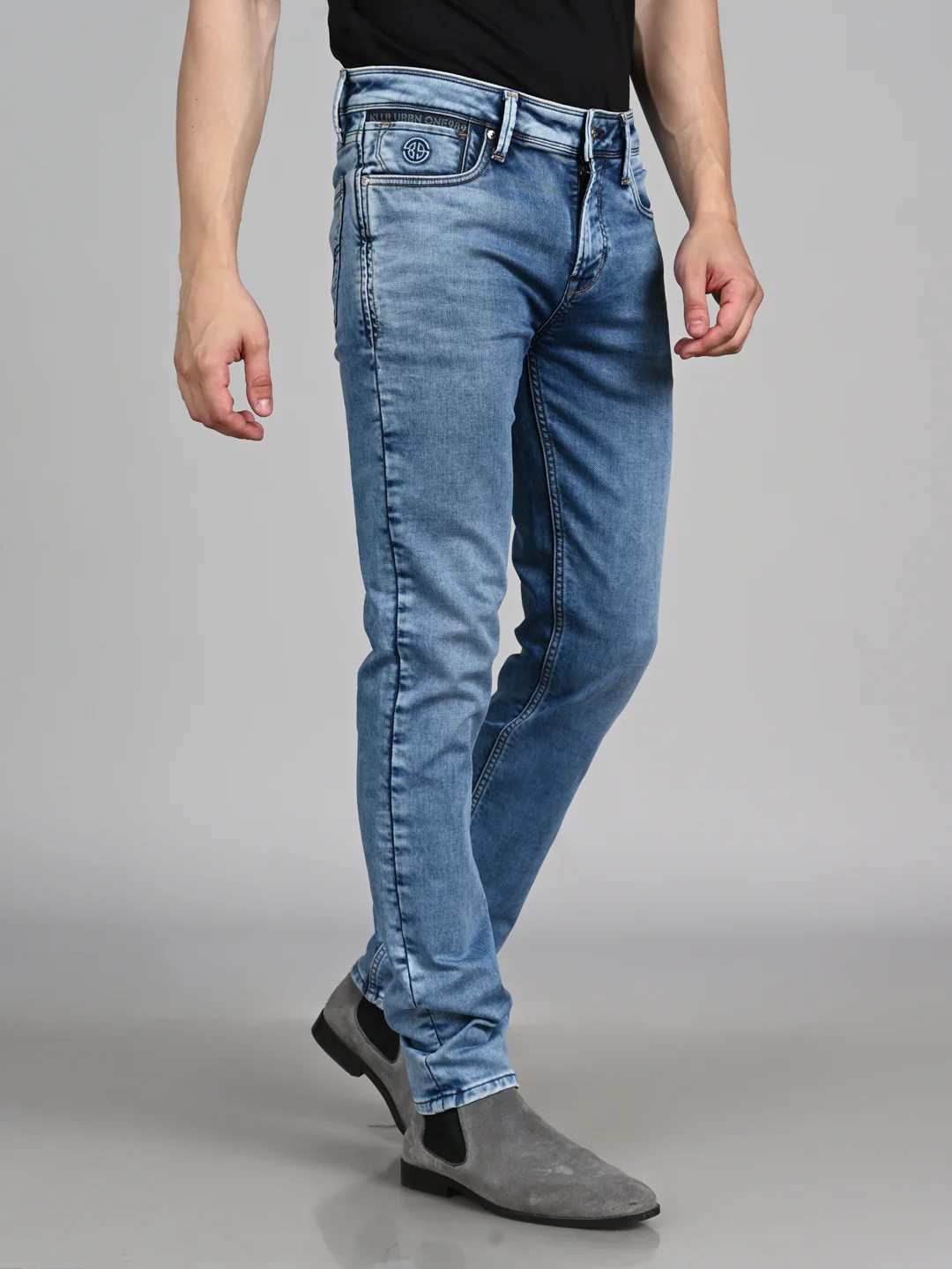 Killer Men Light Blue Solid Slim Fit Jeans - Image 5