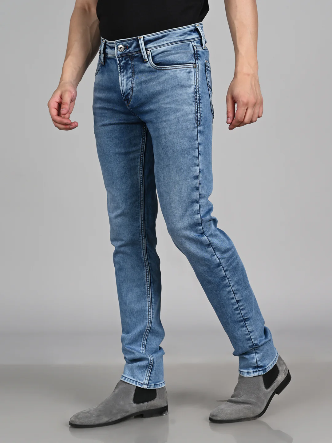 Killer Men Light Blue Solid Slim Fit Jeans - Image 6