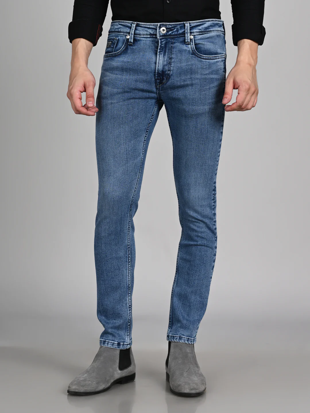 Killer Men Light Blue Solid Slim Fit Jeans - Image 4