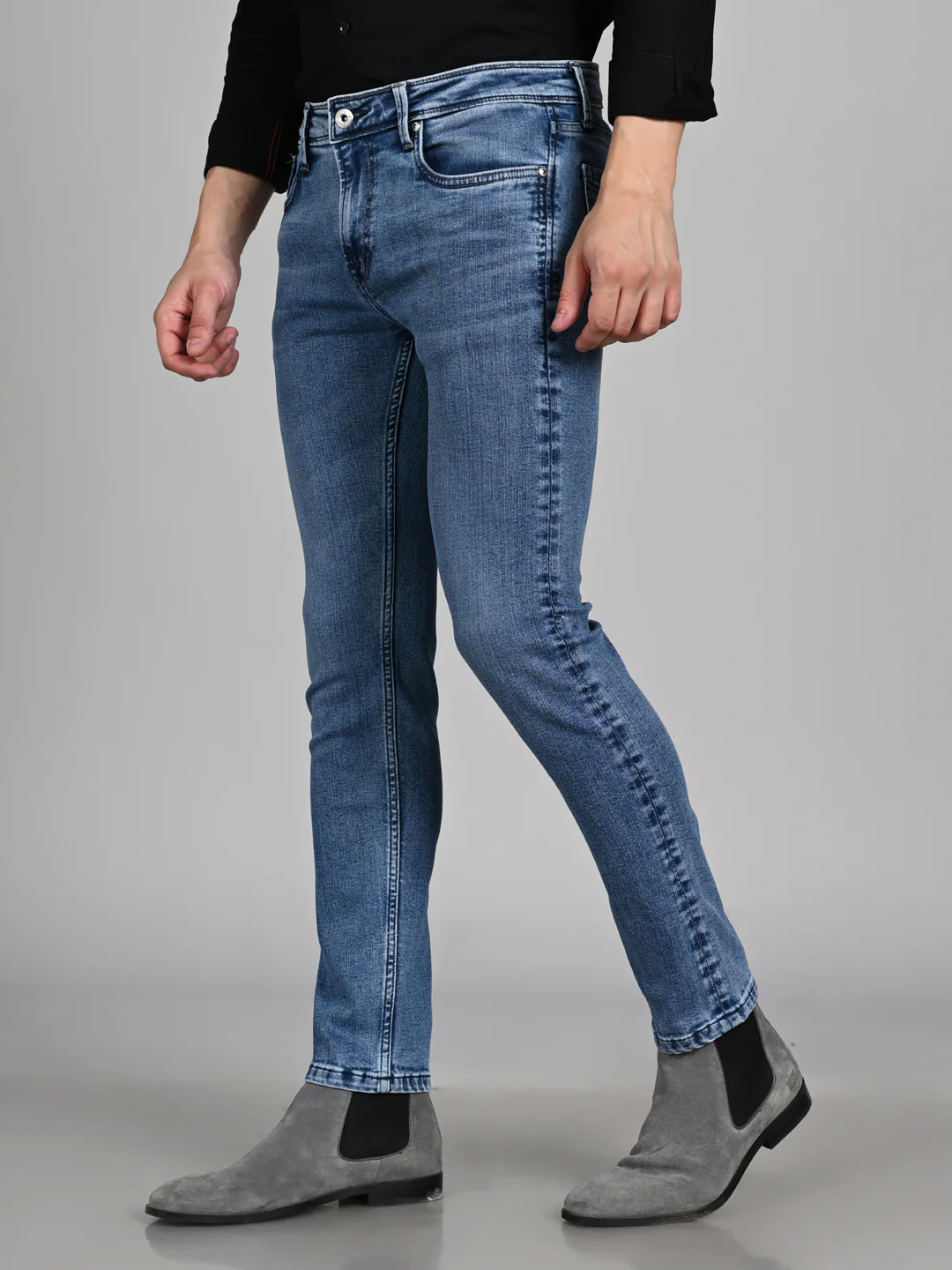 Killer Men Light Blue Solid Slim Fit Jeans - Image 6