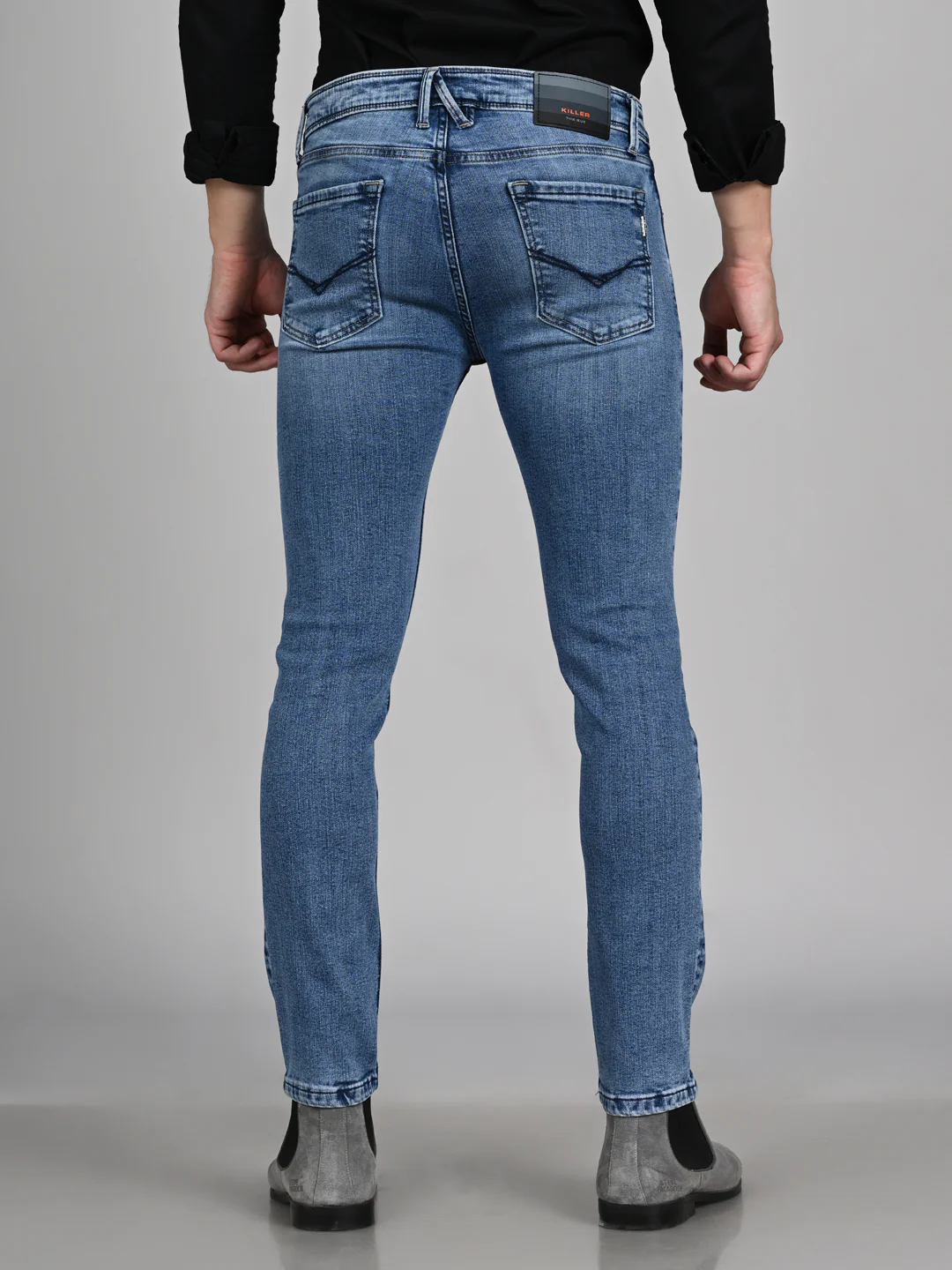 Killer Men Light Blue Solid Slim Fit Jeans - Image 7