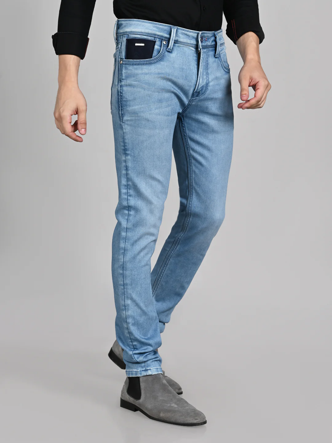 Killer Men Light Blue Solid Slim Fit Jeans - Image 6