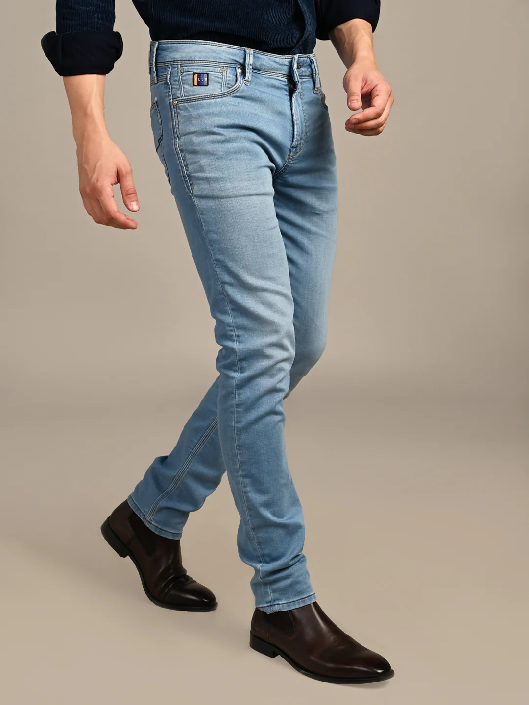 Killer Men Light Blue Solid Slim Fit Jeans - Image 5