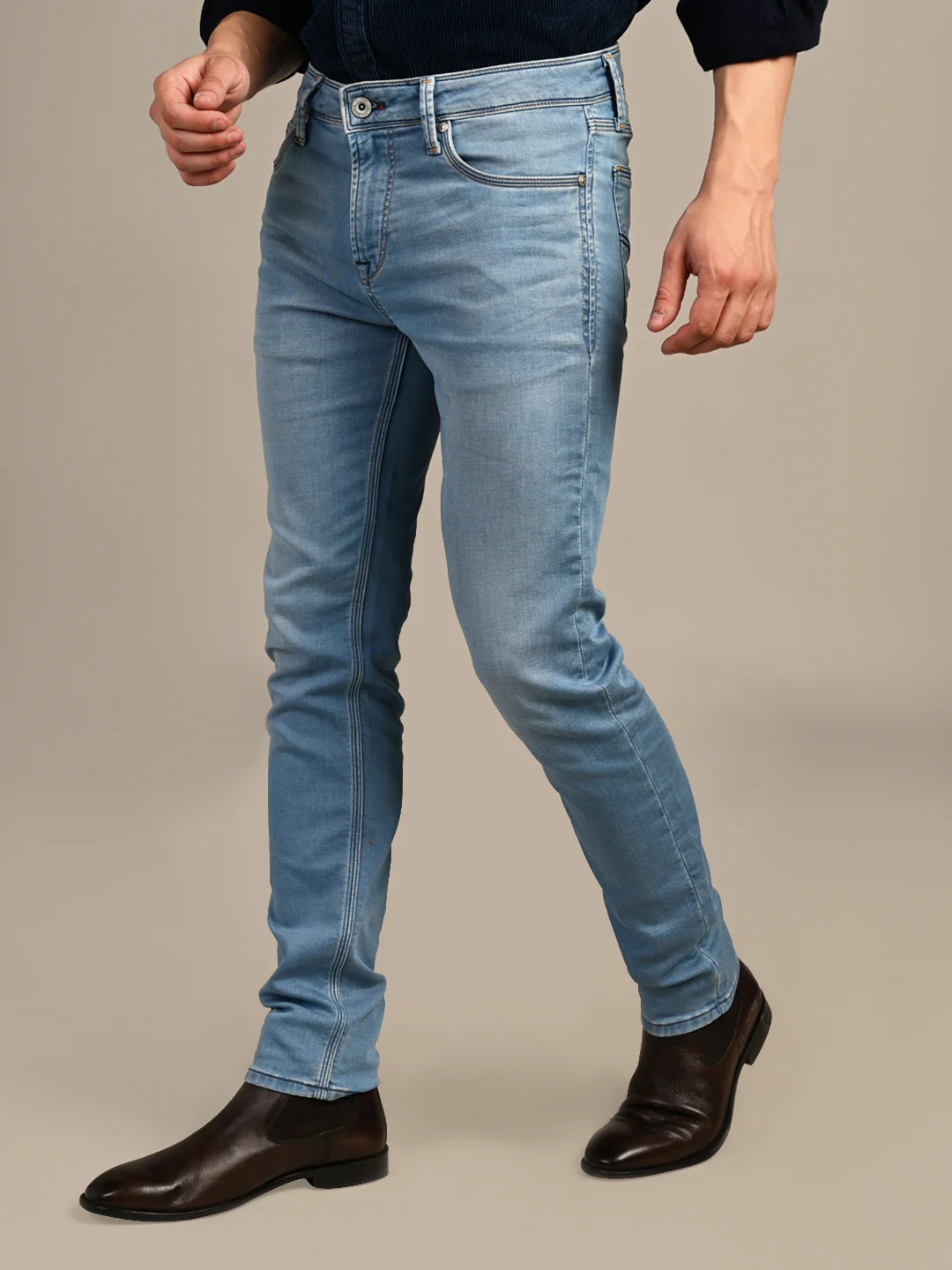 Killer Men Light Blue Solid Slim Fit Jeans - Image 6