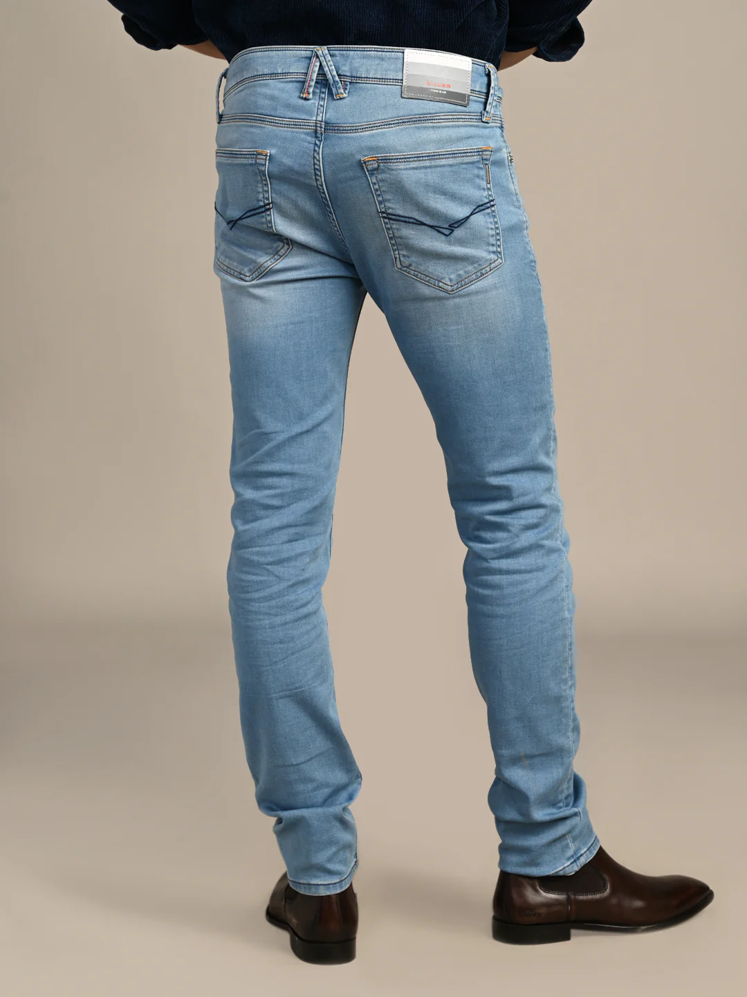 Killer Men Light Blue Solid Slim Fit Jeans - Image 7