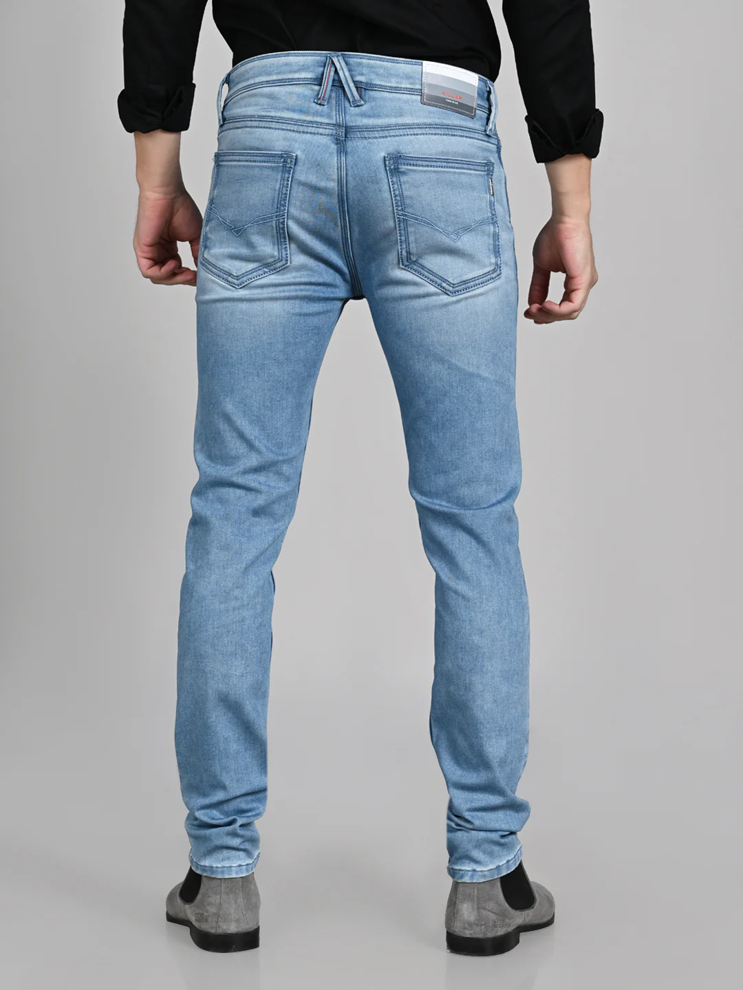 Killer Men Light Blue Solid Slim Fit Jeans - Image 7