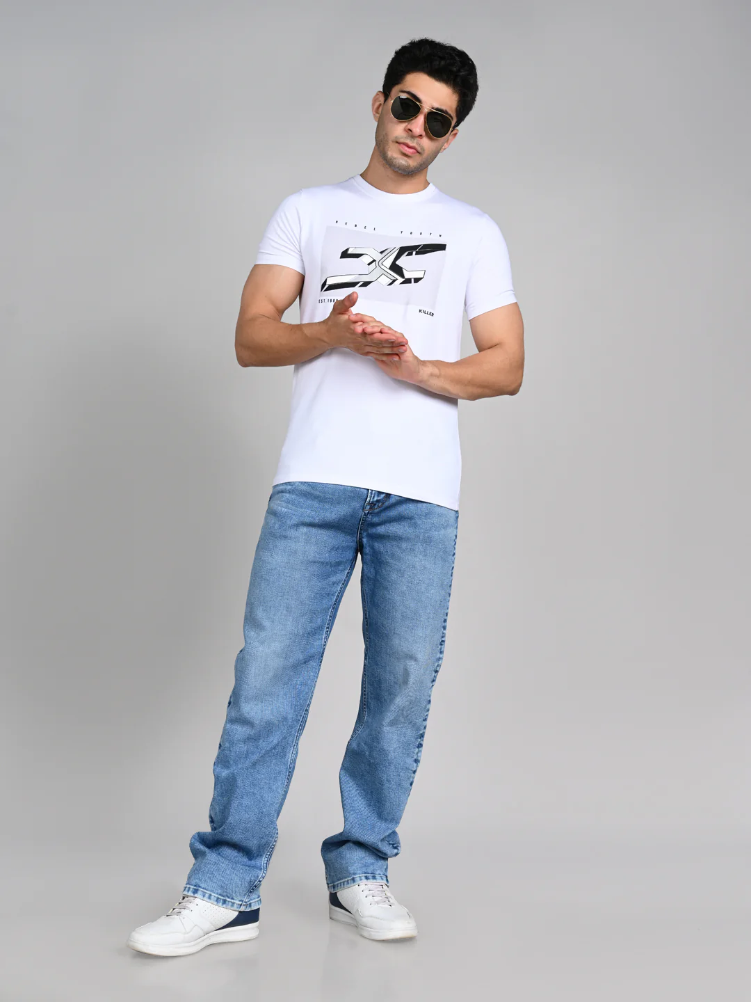 Killer Men Light Blue Solid Slim Fit Jeans - Image 3