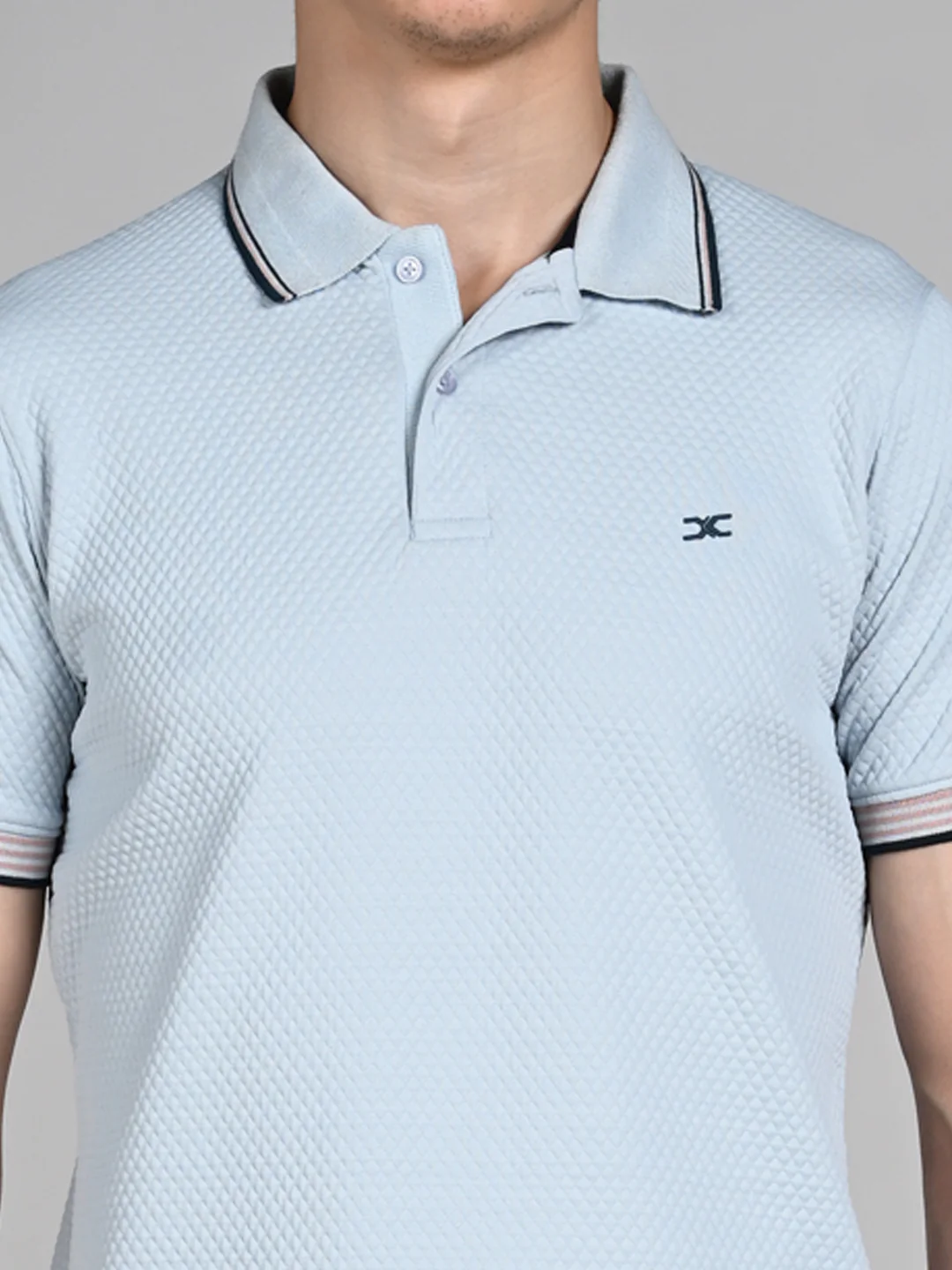 Killer Men Light Blue Solid Slim Fit T-Shirts - Image 8