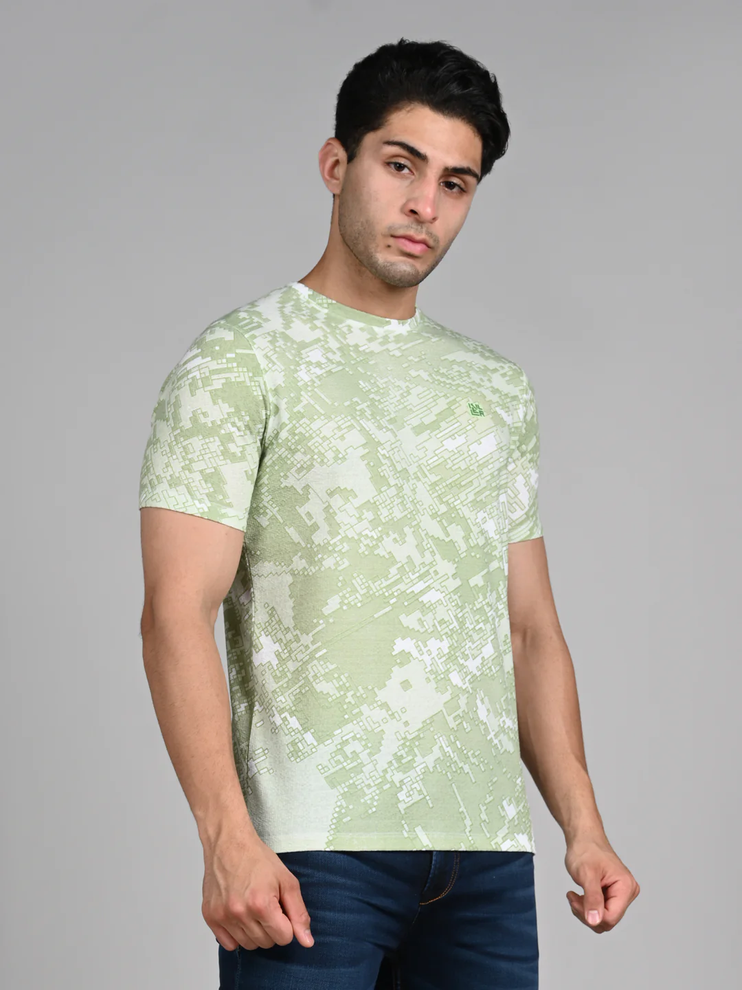 Killer Men Light Green Printed Round Neck T-Shirts - Image 5