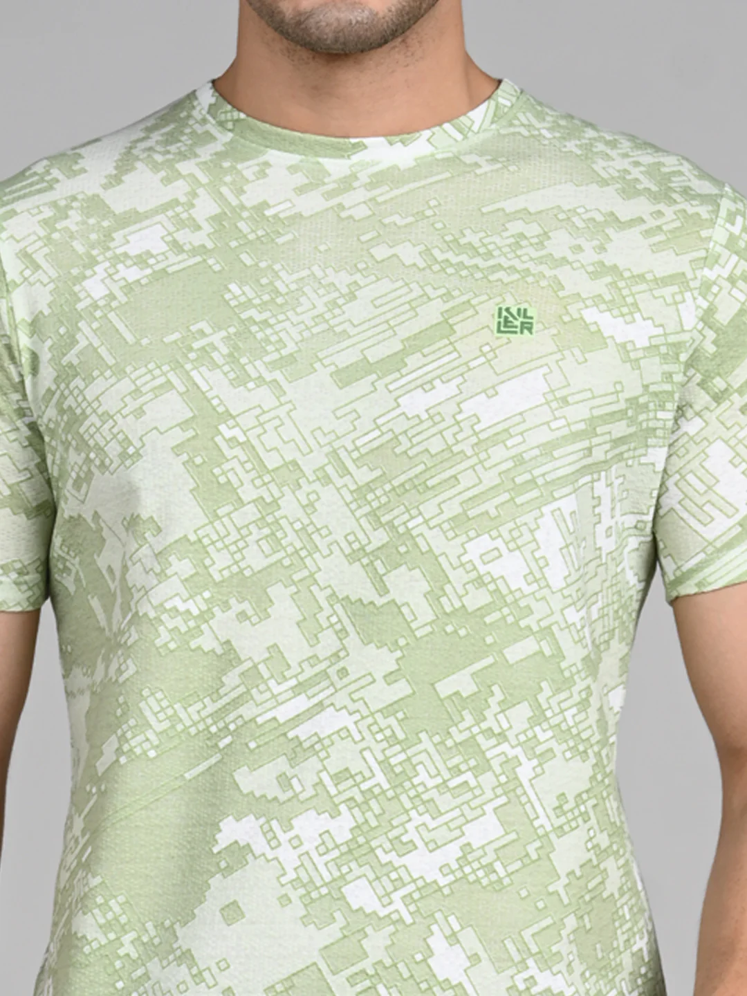 Killer Men Light Green Printed Round Neck T-Shirts - Image 8