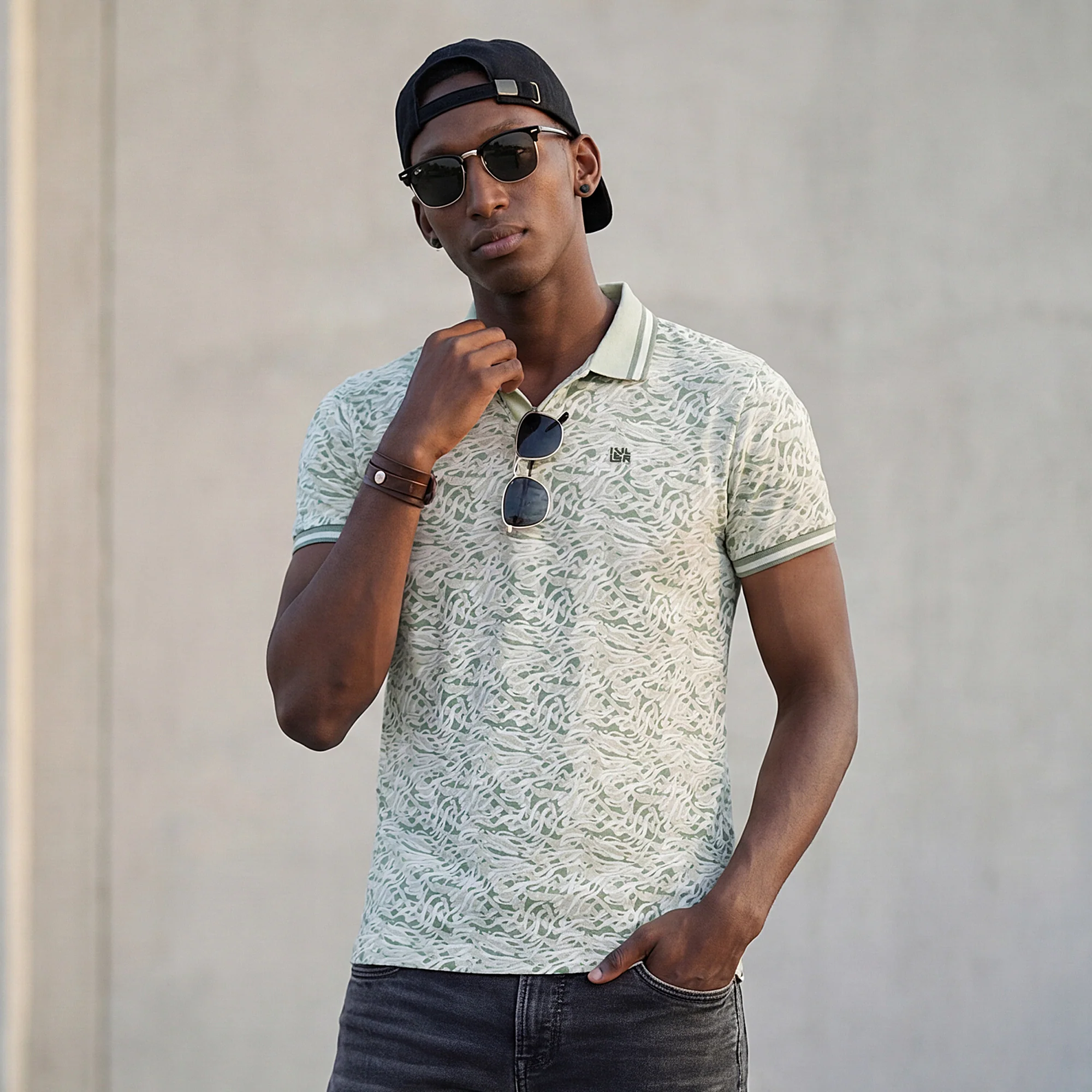 Killer Men Light Green Printed Slim Fit T-Shirt - Image 2