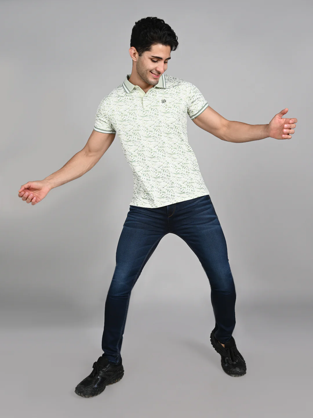 Killer Men Light Green Printed Slim Fit T-Shirt - Image 3