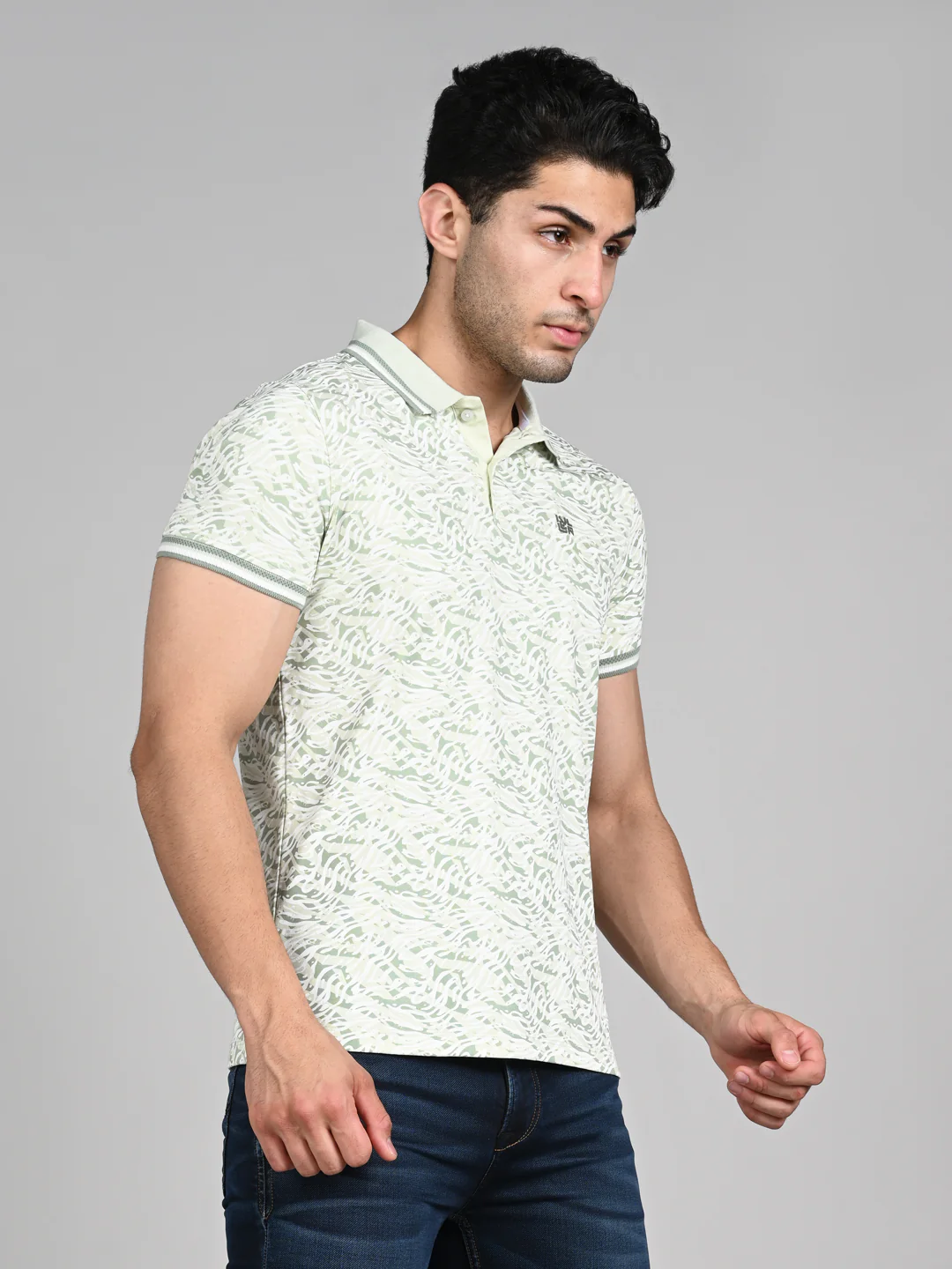 Killer Men Light Green Printed Slim Fit T-Shirt - Image 5