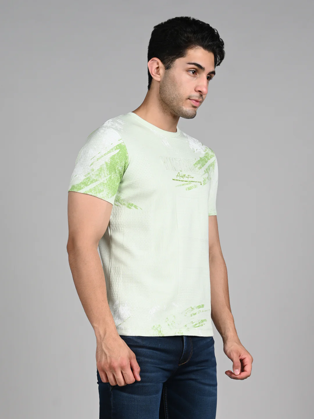 Killer Men Light Green Printed Slim Fit T-Shirts - Image 5
