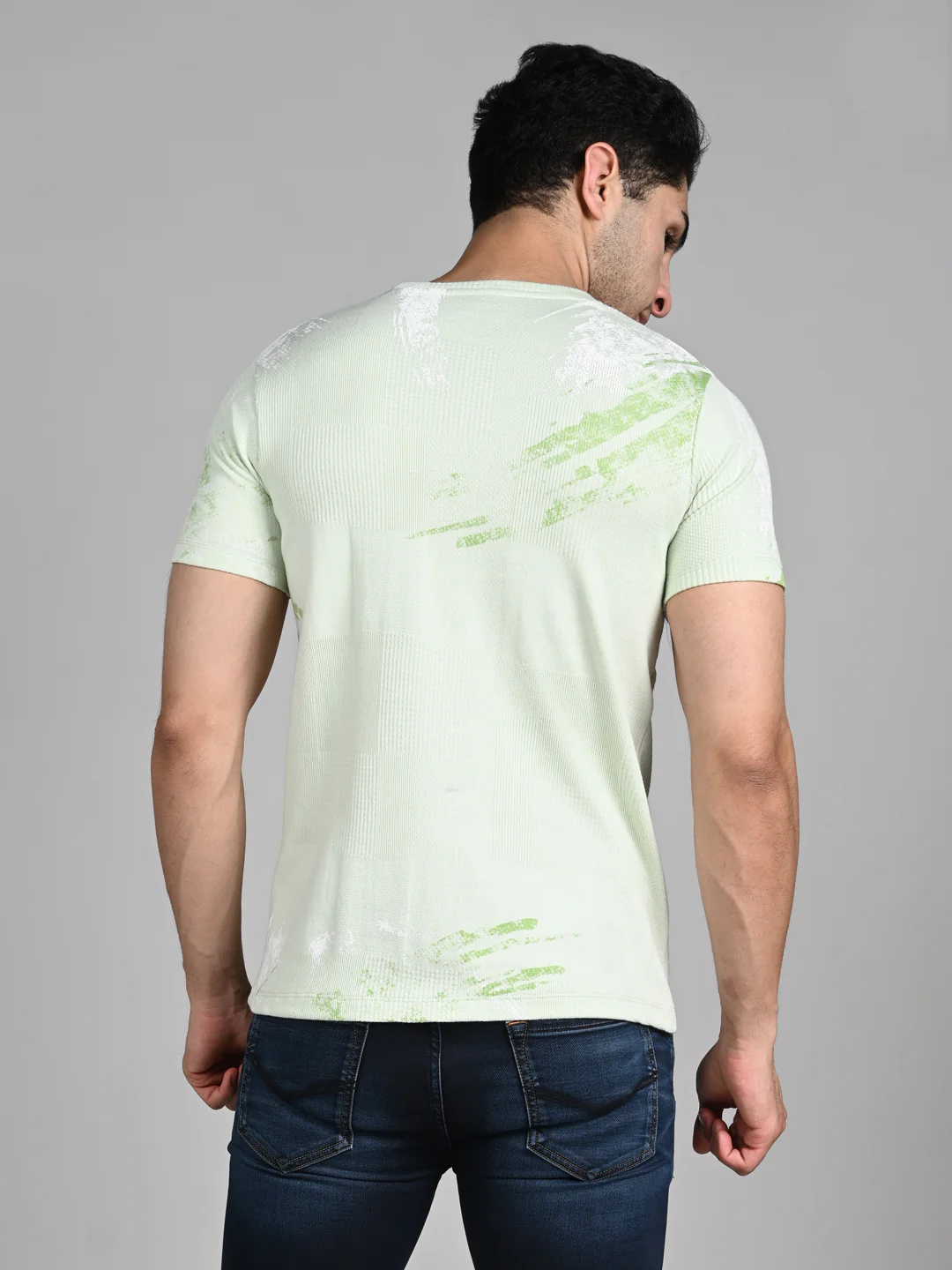 Killer Men Light Green Printed Slim Fit T-Shirts - Image 7