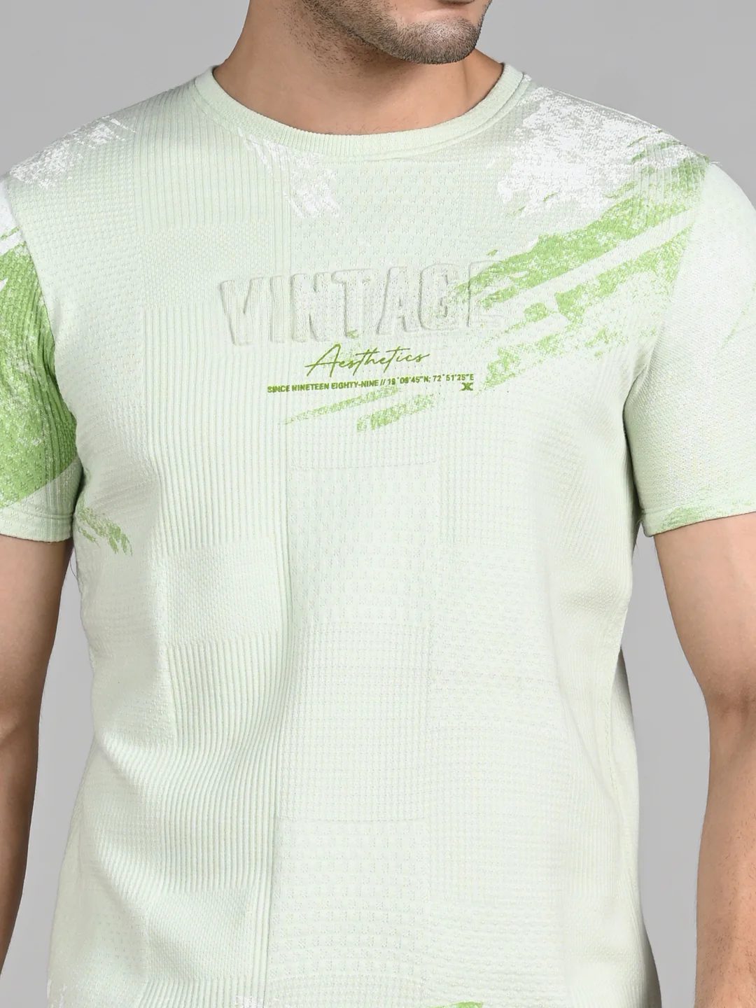 Killer Men Light Green Printed Slim Fit T-Shirts - Image 8