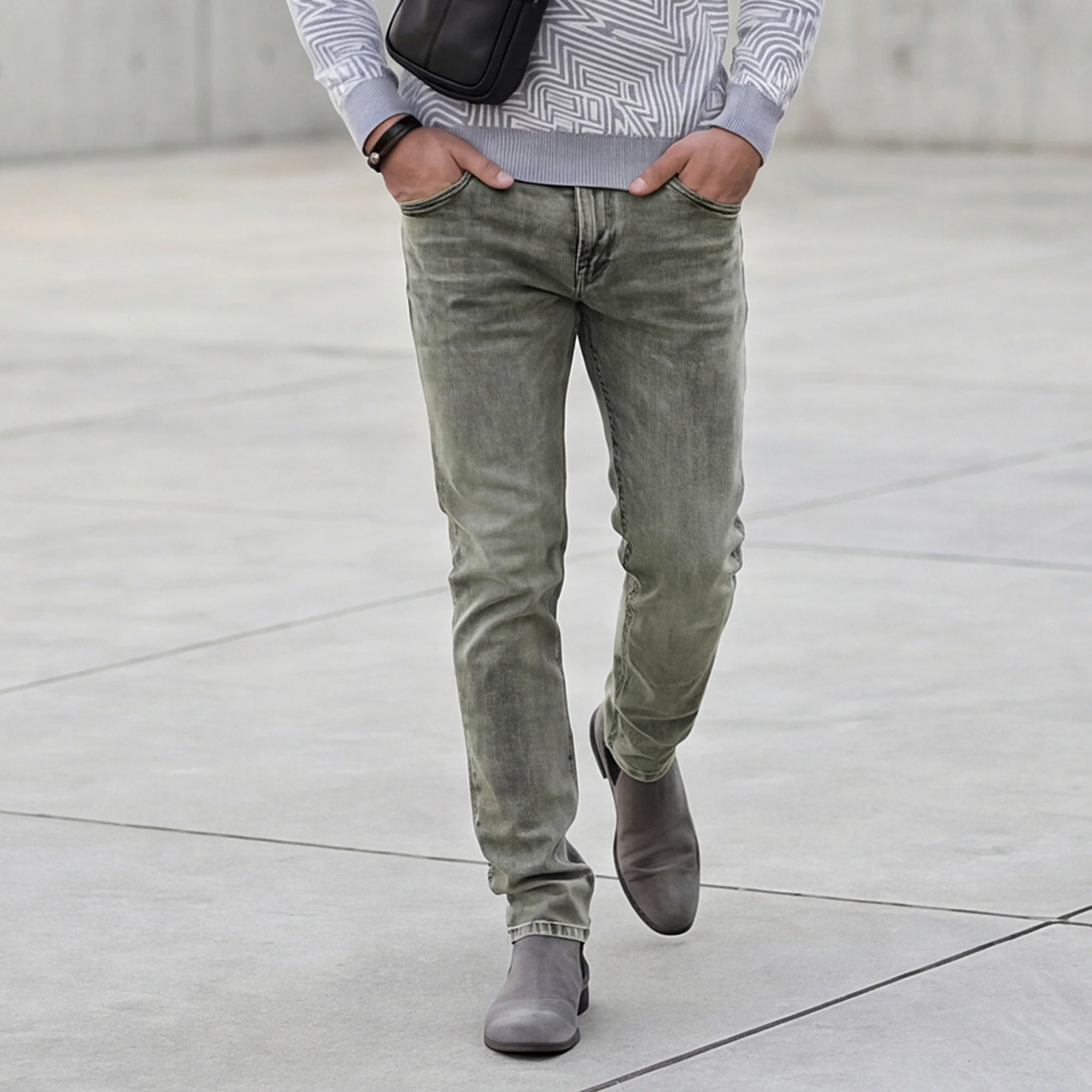 Killer Men Light Green Solid Slim Fit Jeans - Image 2