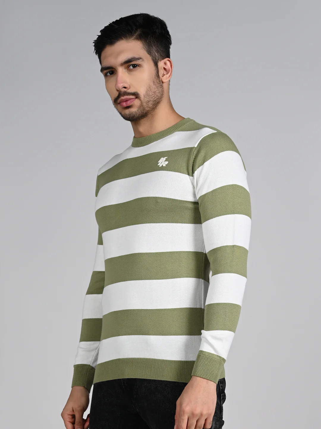 Killer Men Light Green Striped Flat Knits - Image 5
