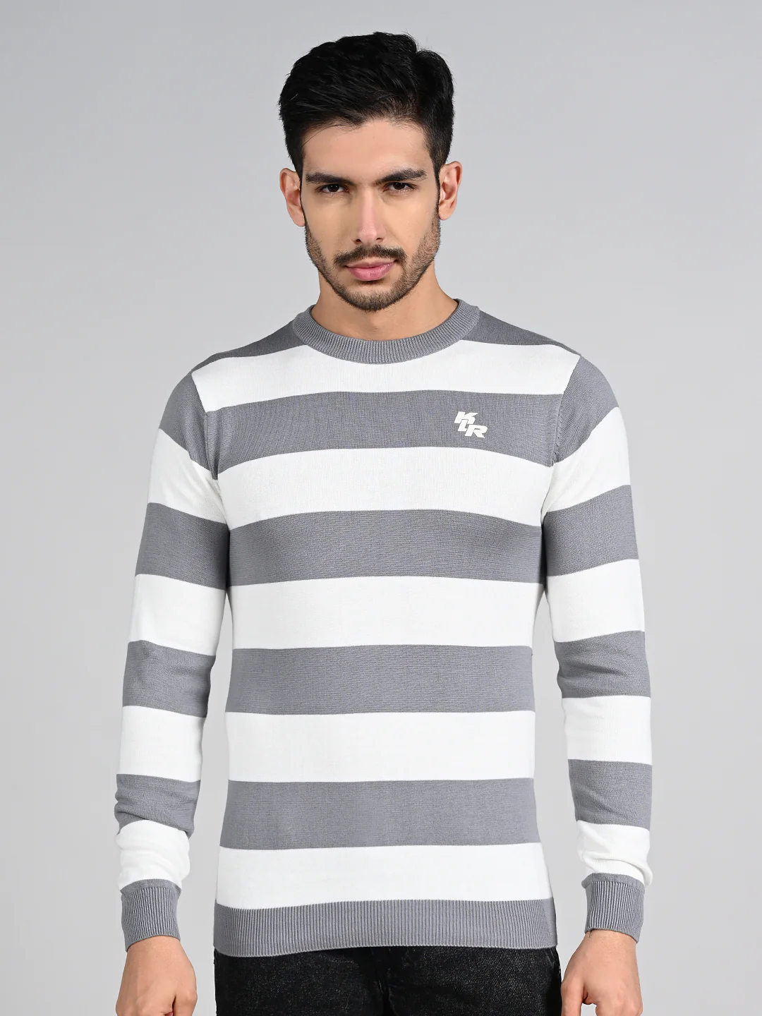 Killer Men Light Grey Striped Flat Knits - Image 4