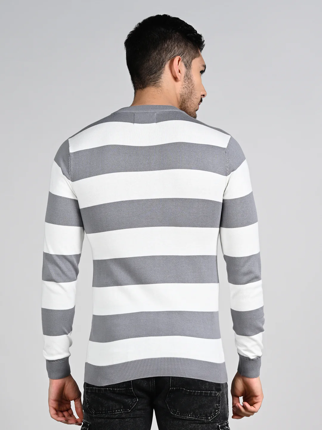 Killer Men Light Grey Striped Flat Knits - Image 7