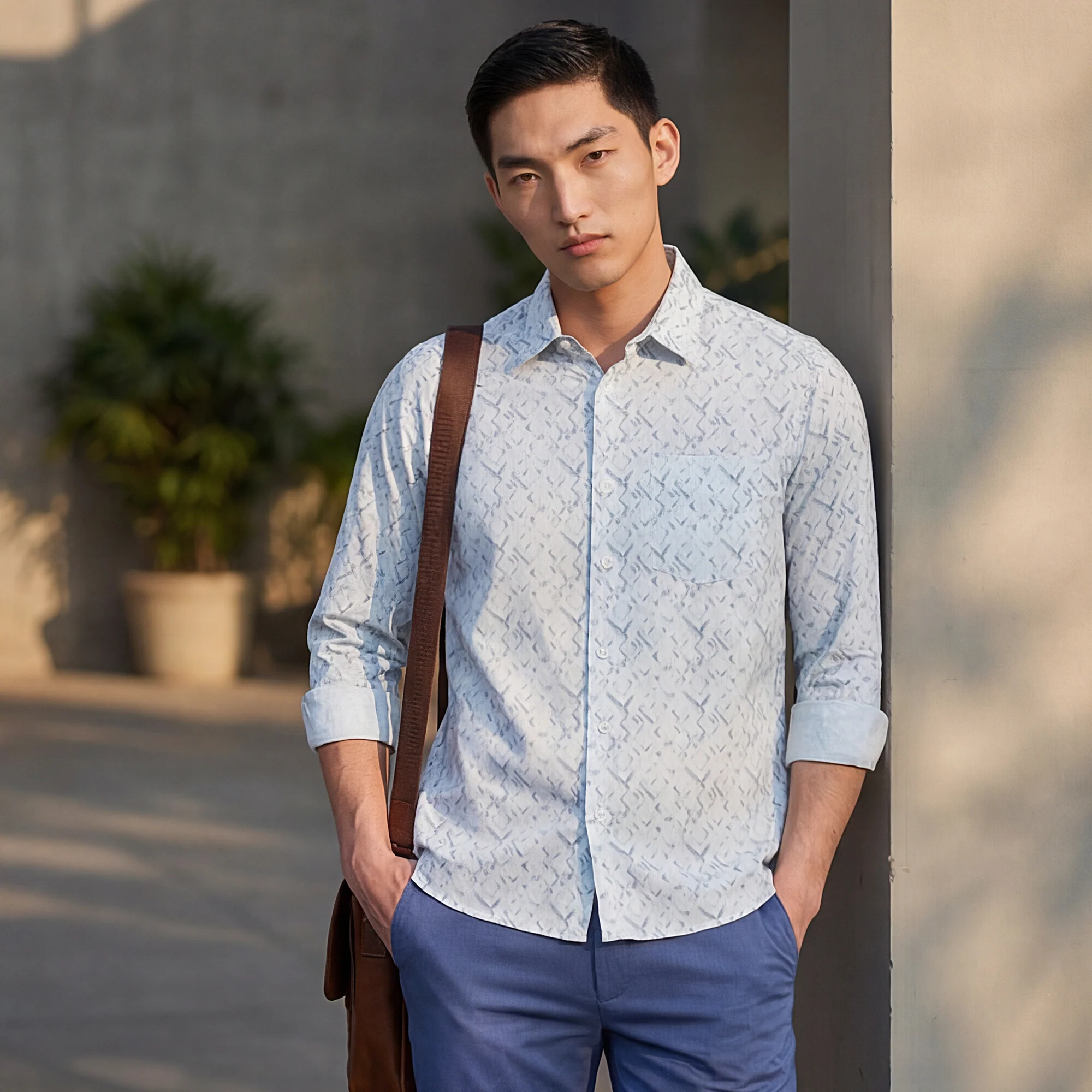 Full Sleeves Slim Fit Plum  Button-Down Oxford Shirt - Image 2