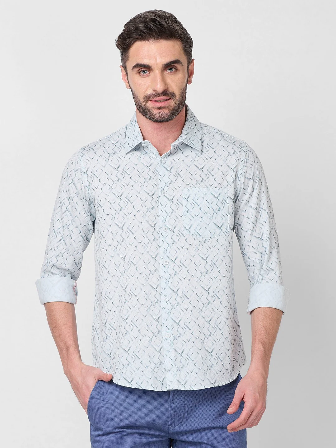 Full Sleeves Slim Fit Plum  Button-Down Oxford Shirt - Image 3