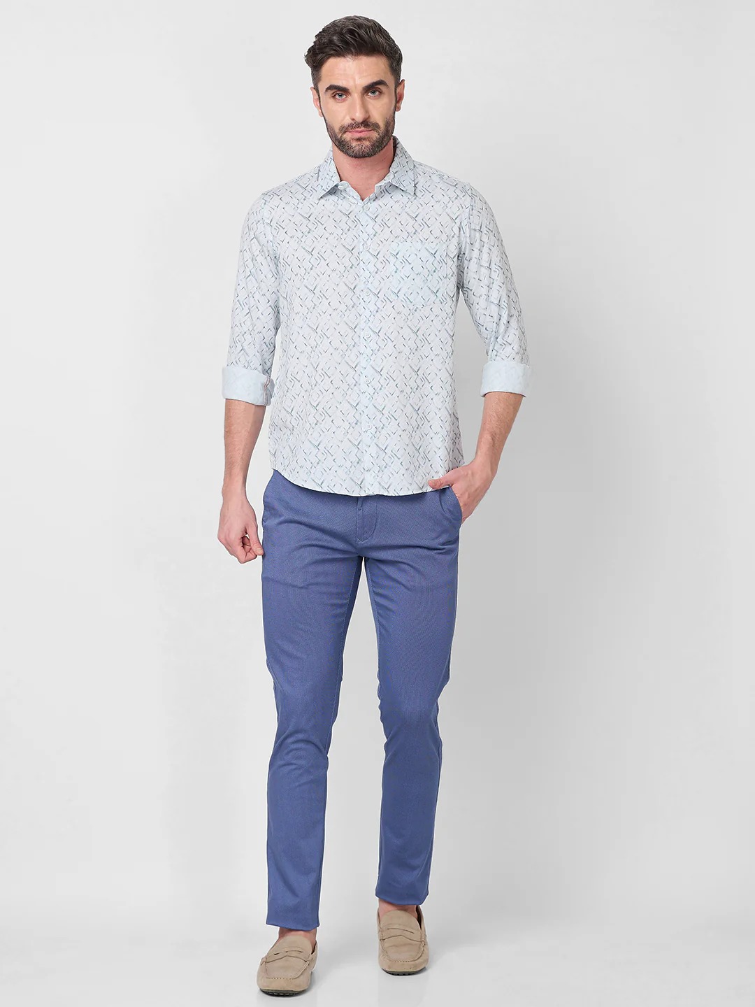 Full Sleeves Slim Fit Plum  Button-Down Oxford Shirt - Image 4