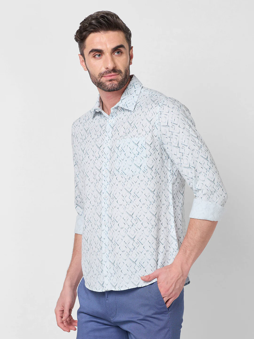 Full Sleeves Slim Fit Plum  Button-Down Oxford Shirt - Image 6