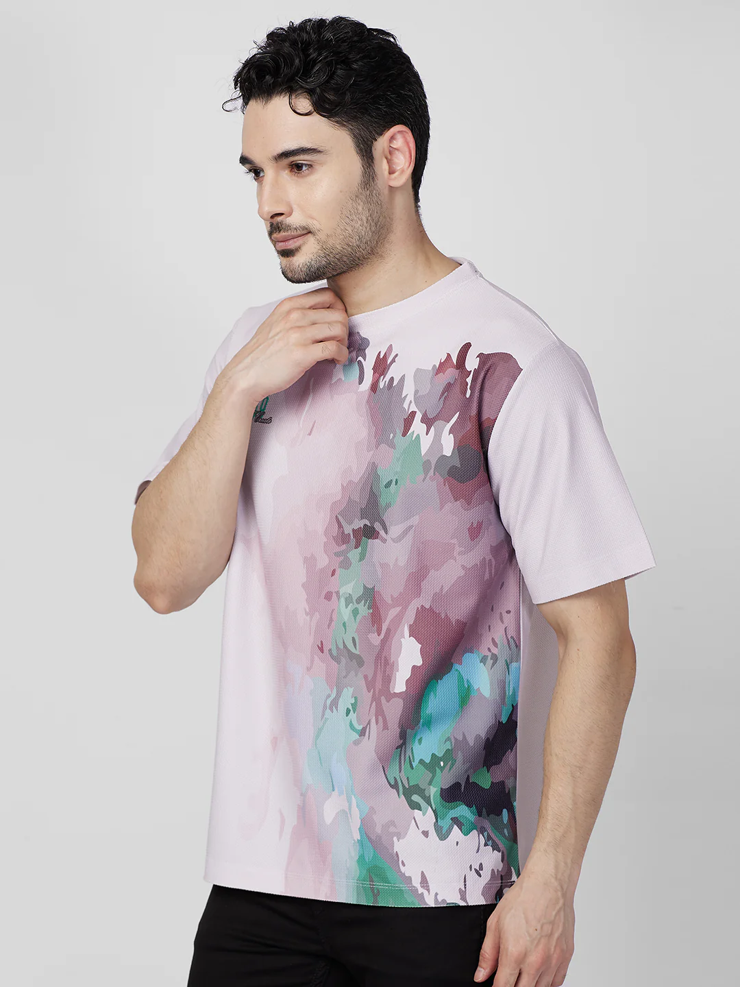 Killer Men Light Pink Printed Round Neck T-Shirts - Image 6