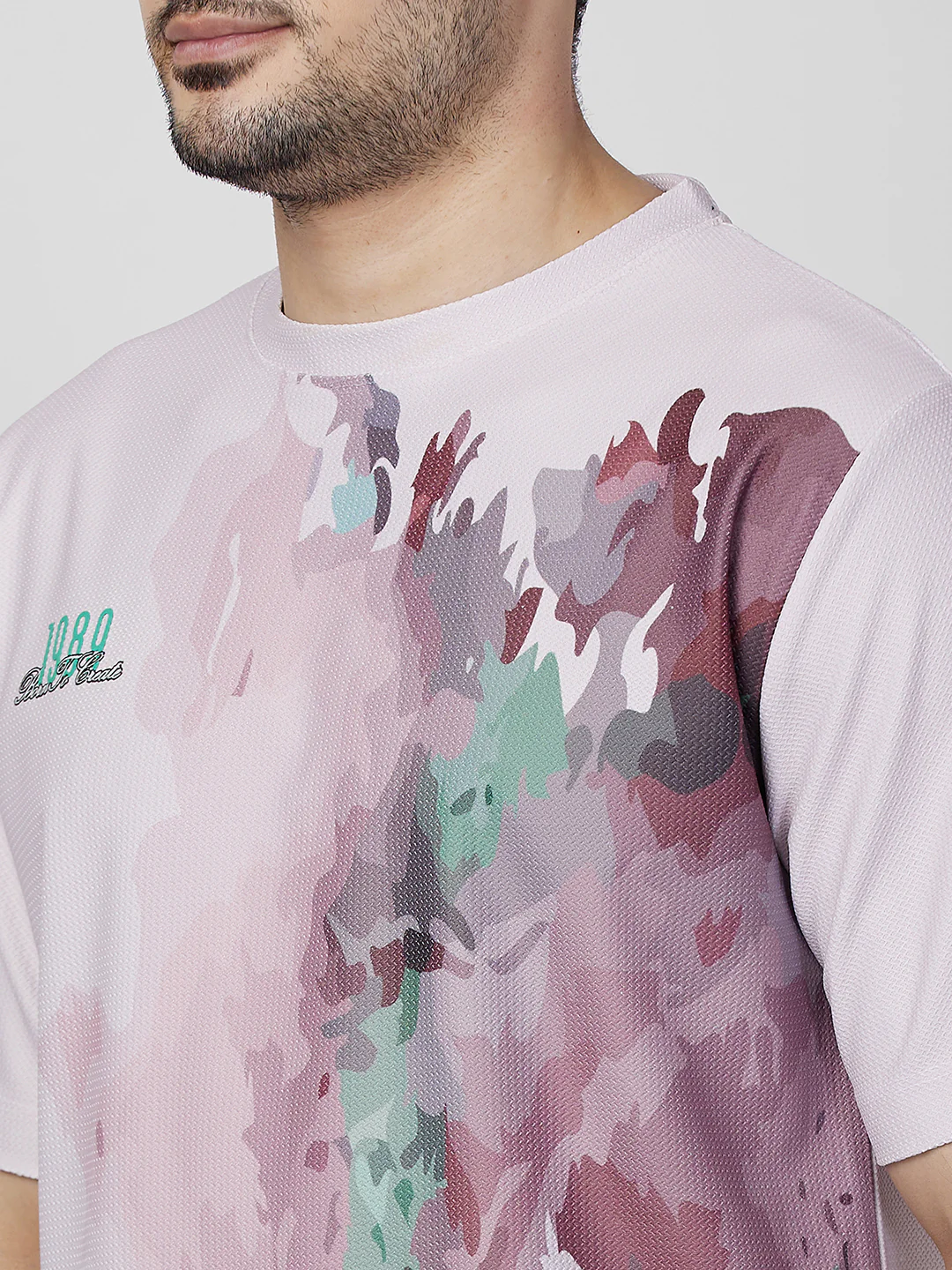 Killer Men Light Pink Printed Round Neck T-Shirts - Image 7