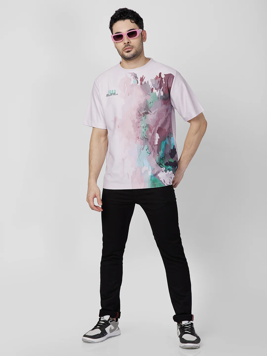 Killer Men Light Pink Printed Round Neck T-Shirts - Image 8