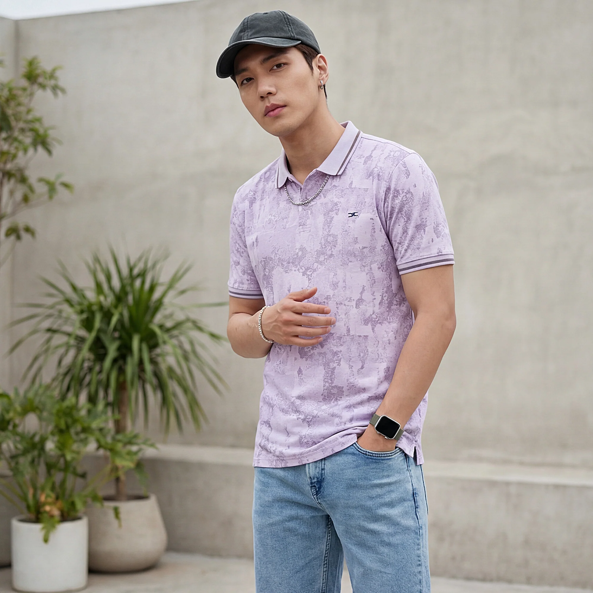 Killer Men Light Purple Printed Slim Fit T-Shirt - Image 2