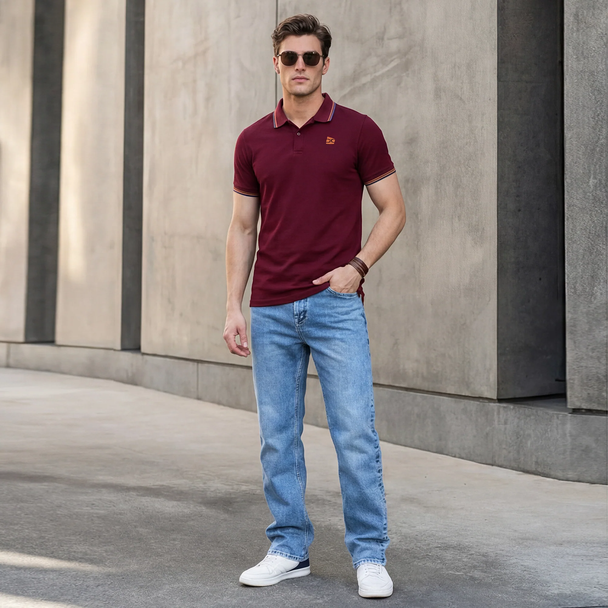 Killer Men Maroon Printed Slim Fit T-Shirts