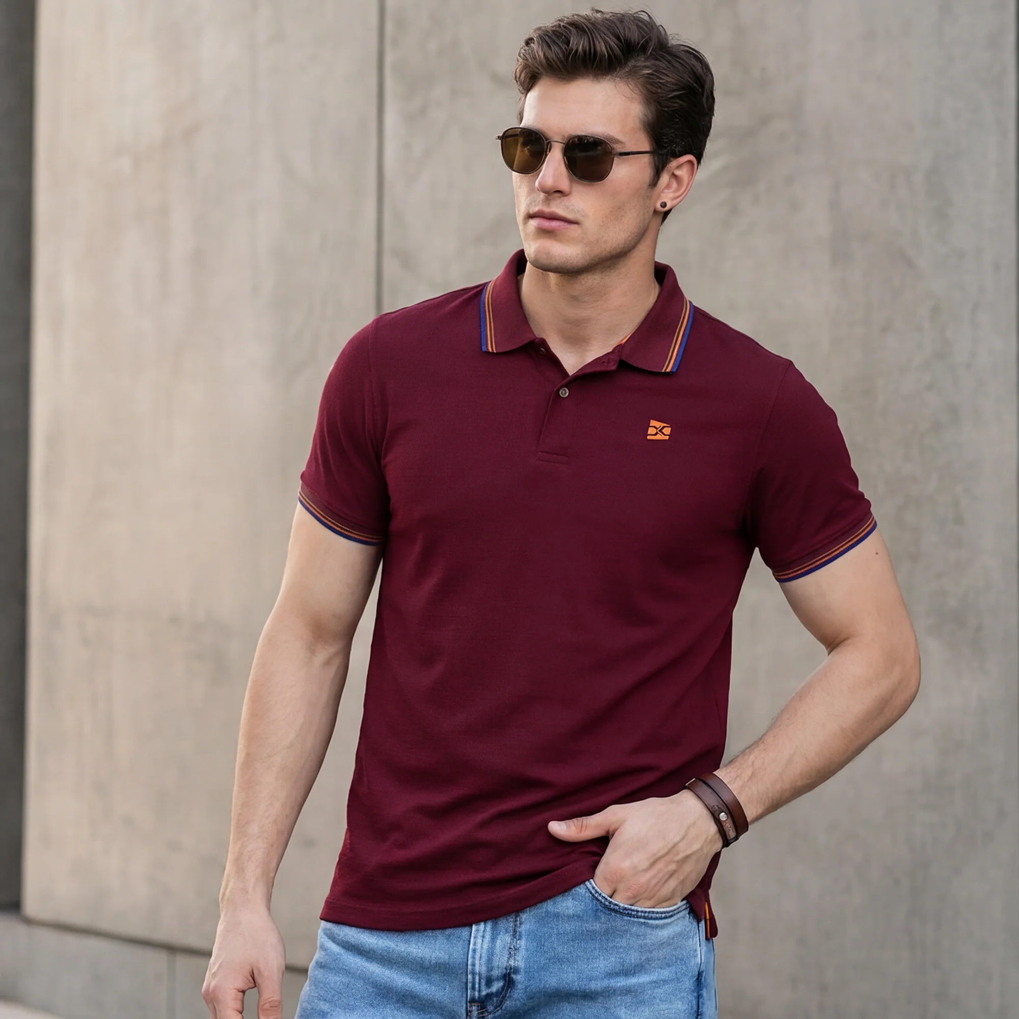 Killer Men Maroon Printed Slim Fit T-Shirts - Image 2