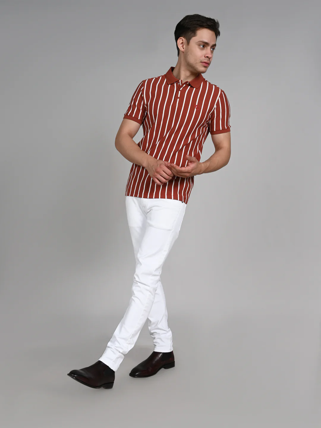 Killer Men Maroon Stripe Slim Fit T-Shirts - Image 3