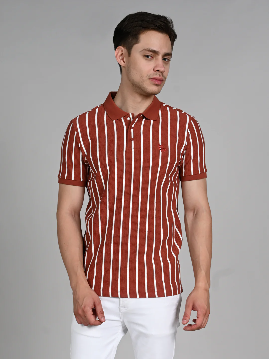 Killer Men Maroon Stripe Slim Fit T-Shirts - Image 4