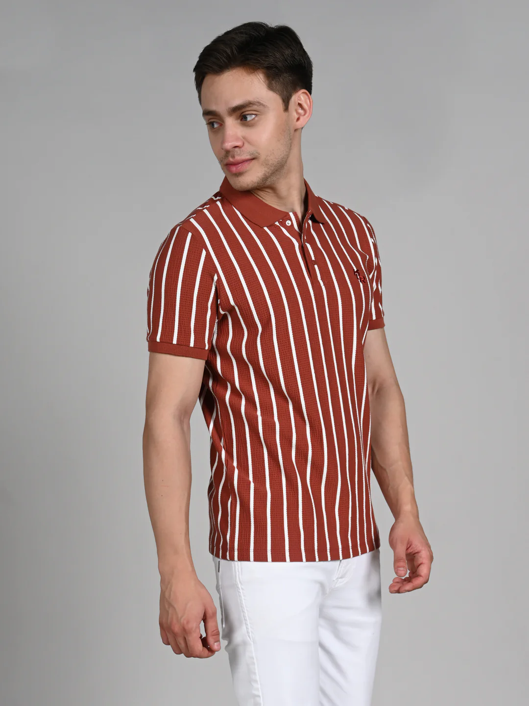 Killer Men Maroon Stripe Slim Fit T-Shirts - Image 5