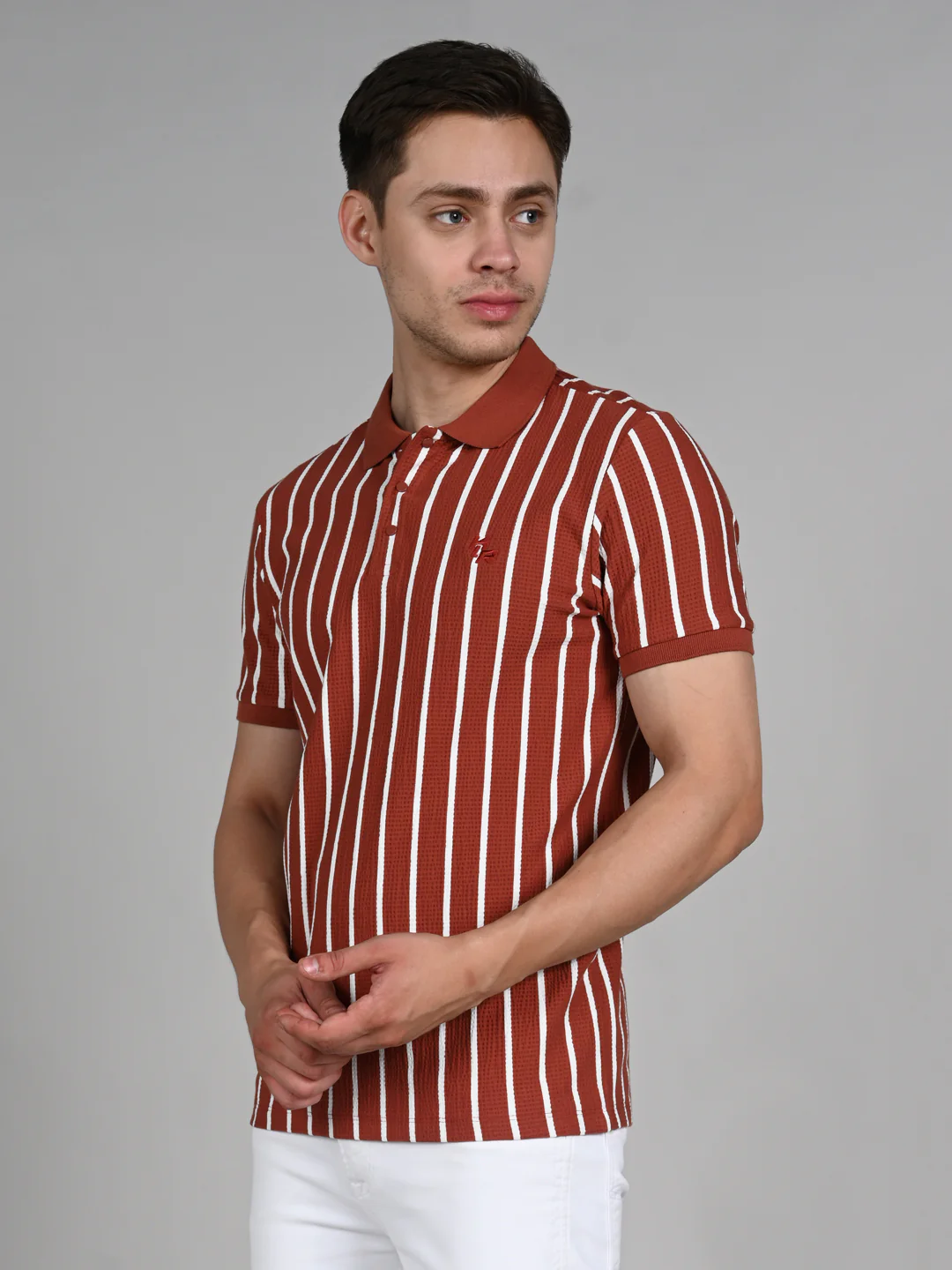 Killer Men Maroon Stripe Slim Fit T-Shirts - Image 6